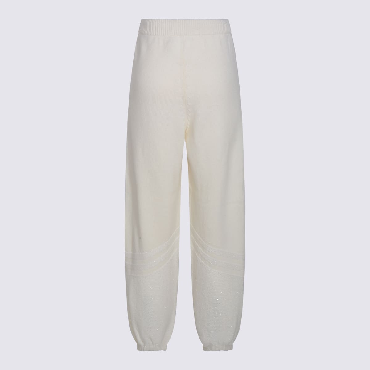 Fabiana Filippi Relaxed Trousers With Glitter And Cuffs In Neutral