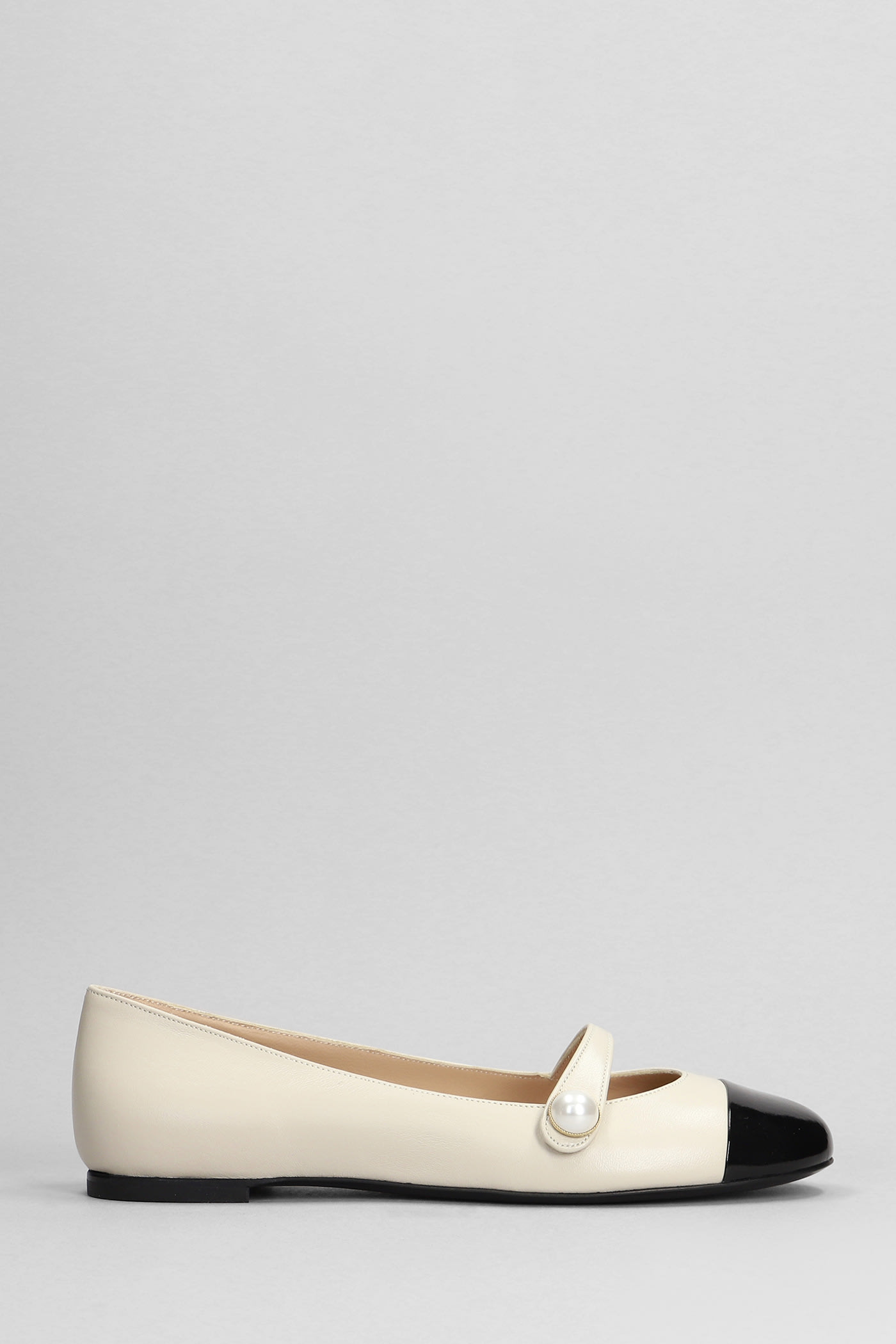 Divy Ballet Flats In Beige Leather