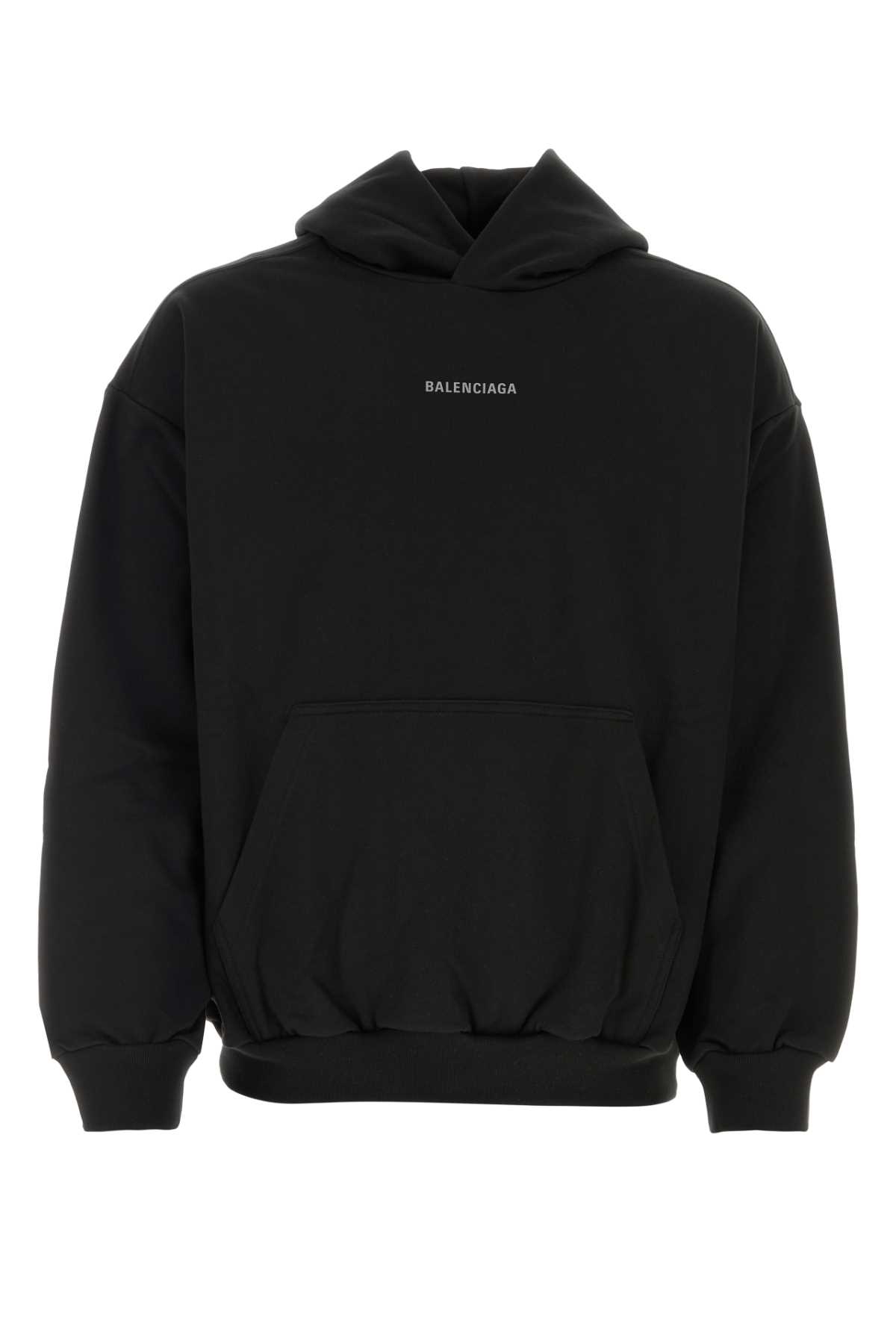 Shop Balenciaga Black Cotton Oversize Sweatshirt In Fadedblack