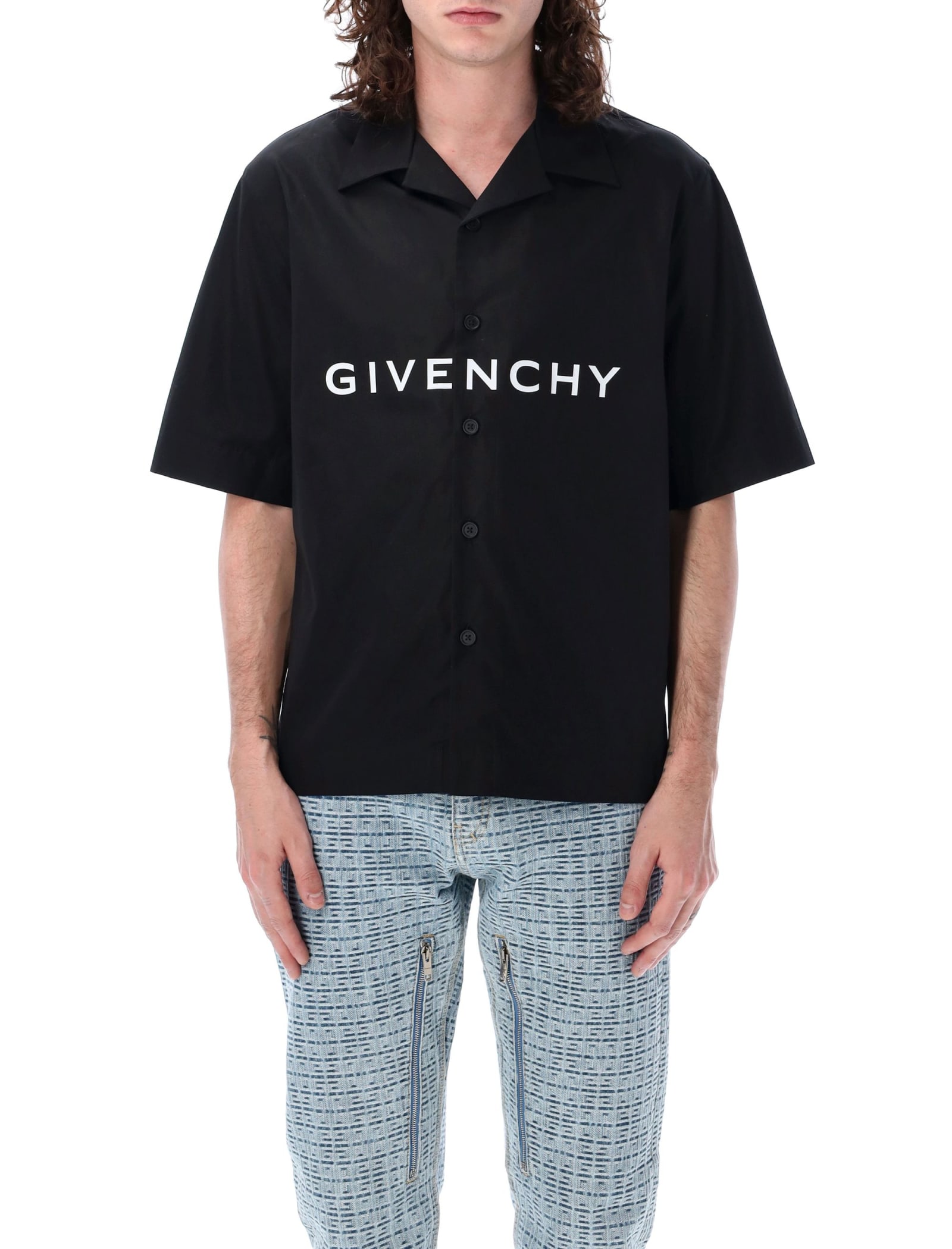 Shop Givenchy Ss Boxy Fit Shirt In Black