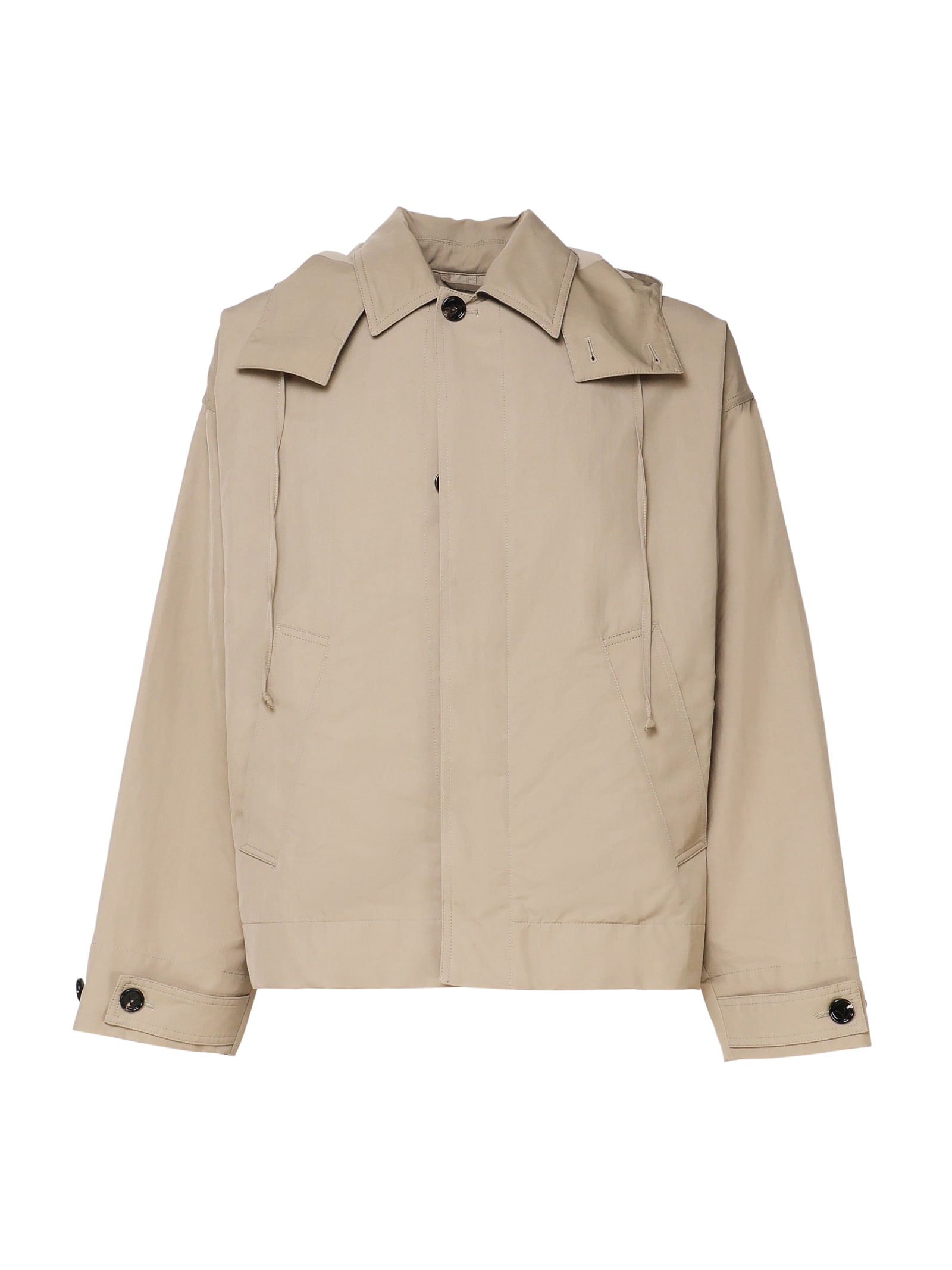 Packable Jacket In Two-tone Technical Cotton