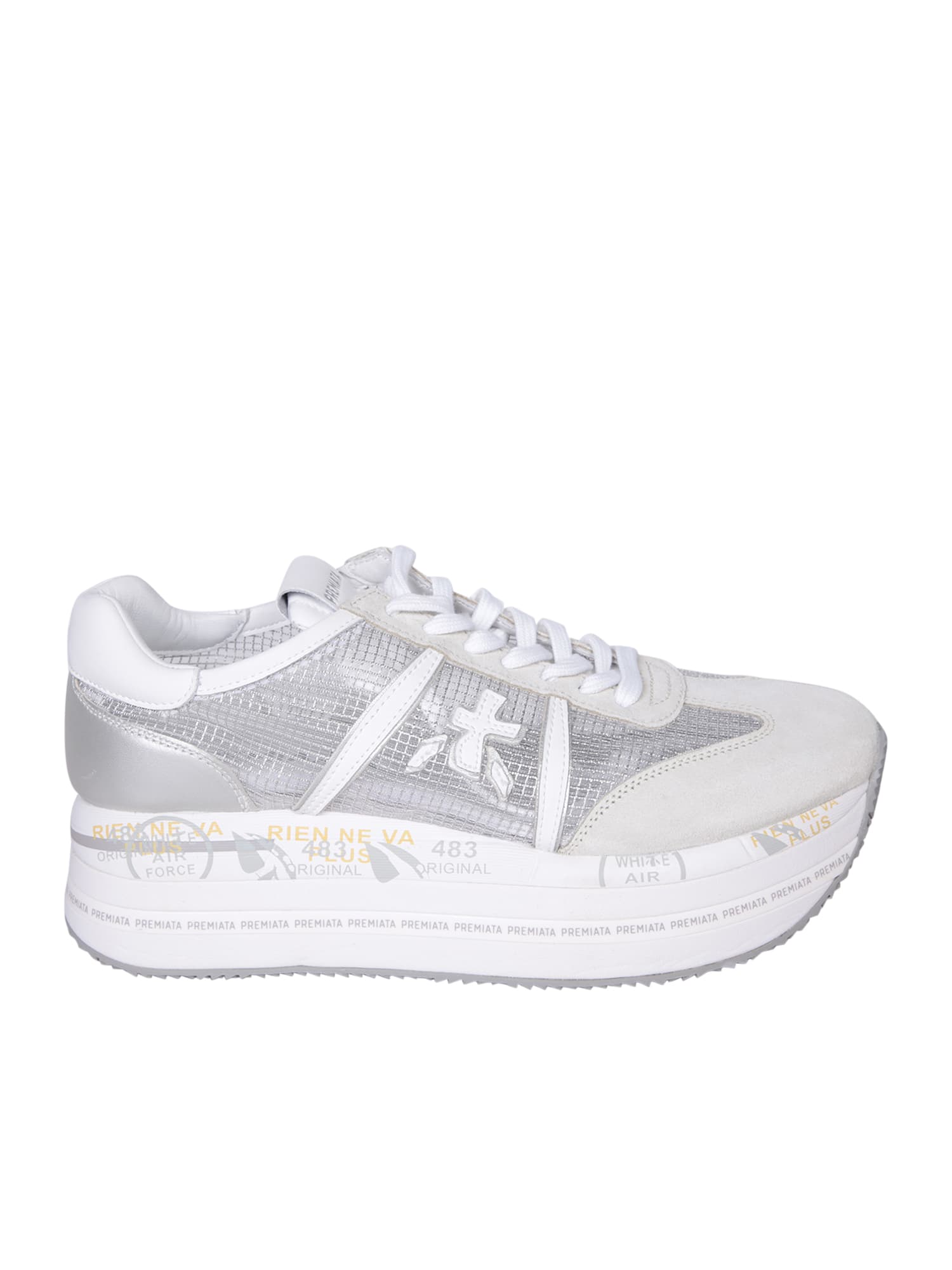 Shop Premiata Beth Silver Sneakers In Metallic