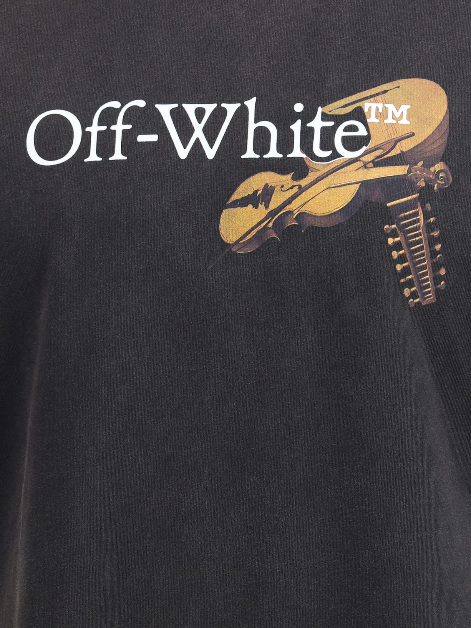 Off-white Washed Black Cupid Arrow Skate Logo T-shirt