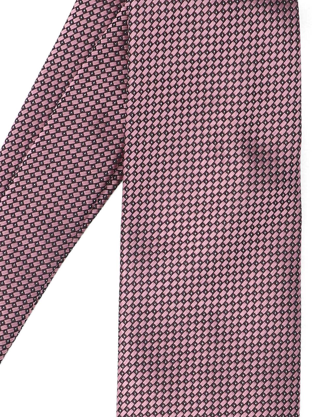 Zegna Silk Ties With Diamond Pattern And Pointed Tip In Pink