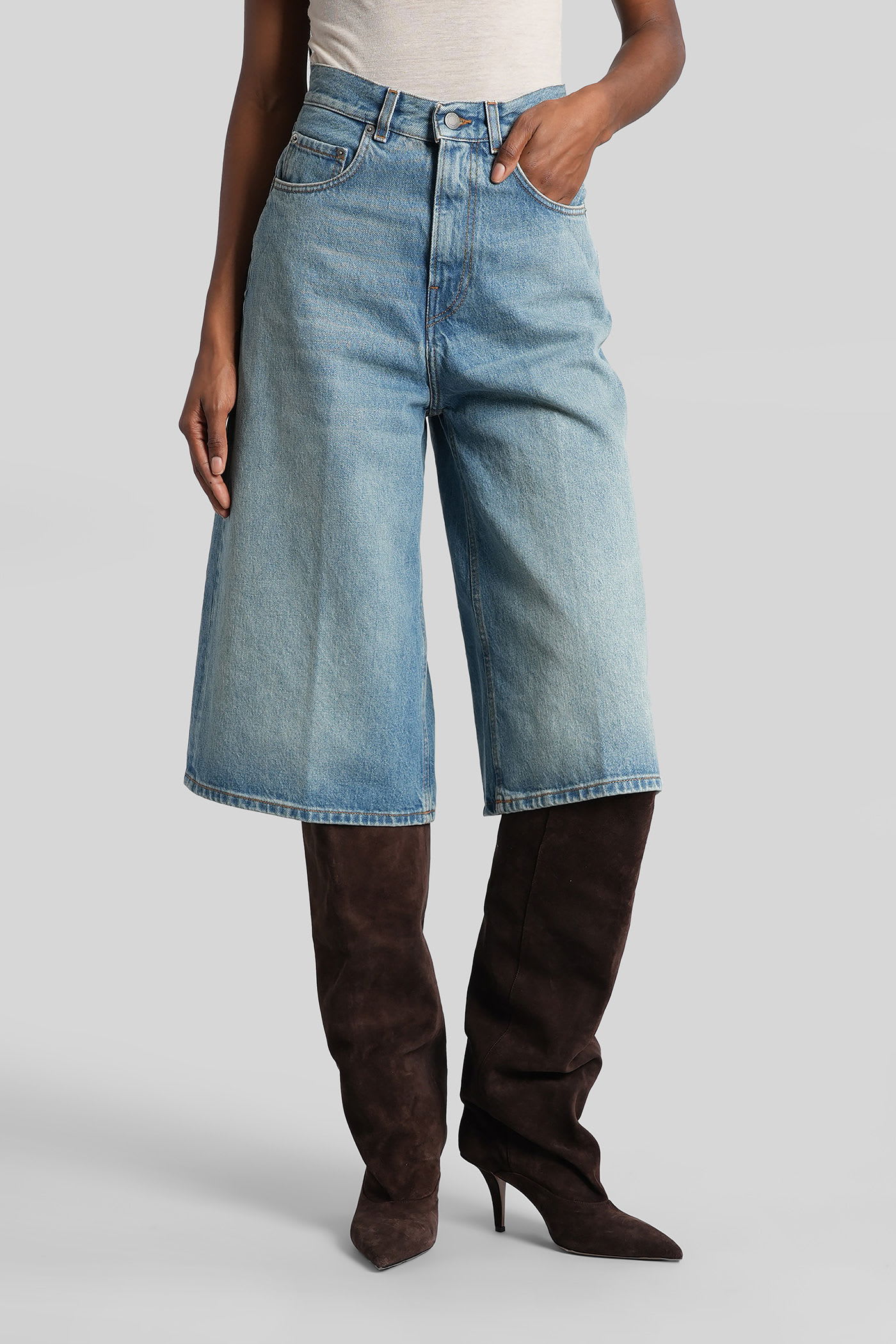 Haikure Doni Belle Shorts In Blue Denim