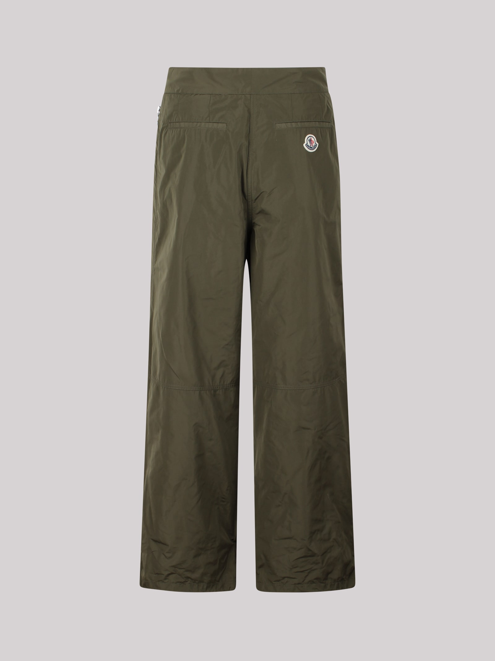 Shop Moncler Logo-patch Lightweight Flared Trousers