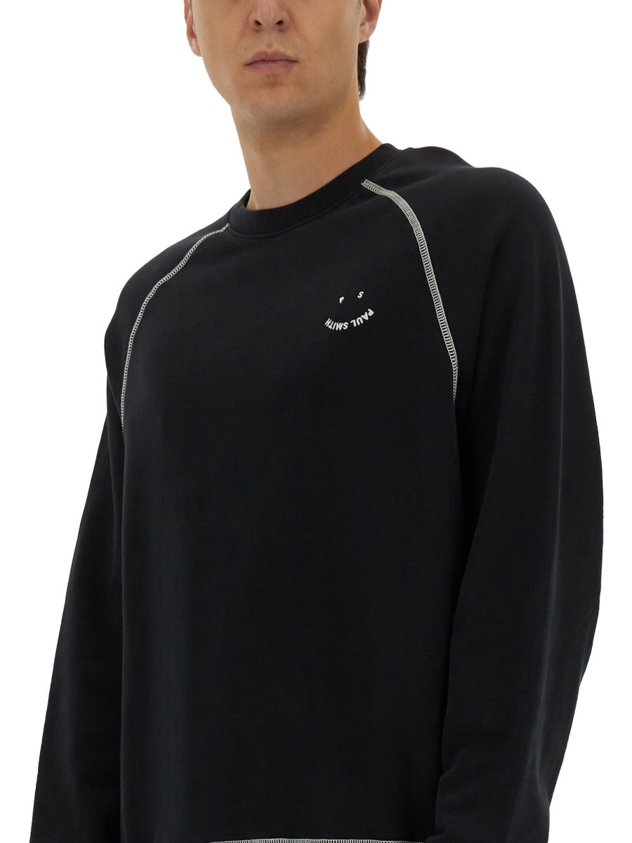 Ps By Paul Smith Ps Paul Smith Sweatshirt With Embroidery Ps Happy In Black