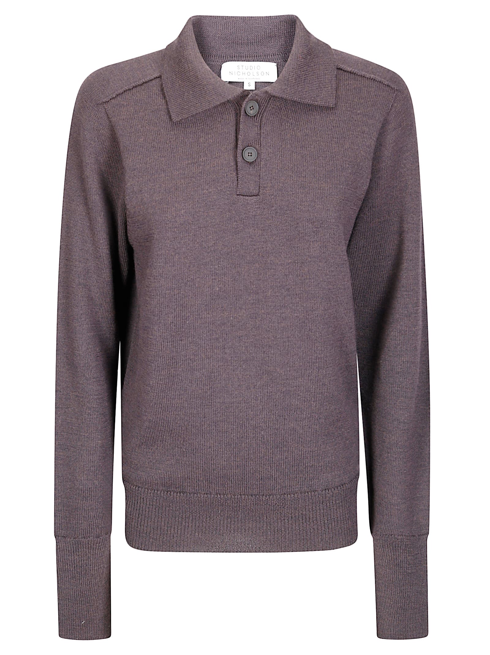 Studio Nicholson Polo Jumper Sweater In Brown