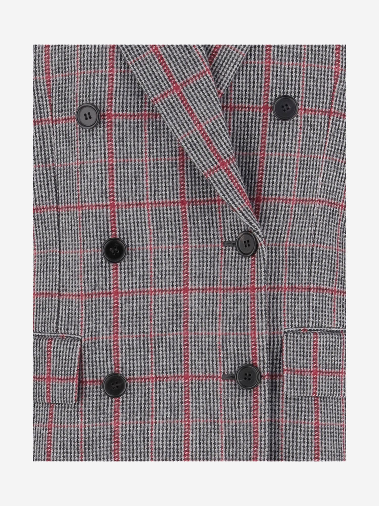 Chloé Double-breasted Velvet-trimmed Checked Wool Blazer