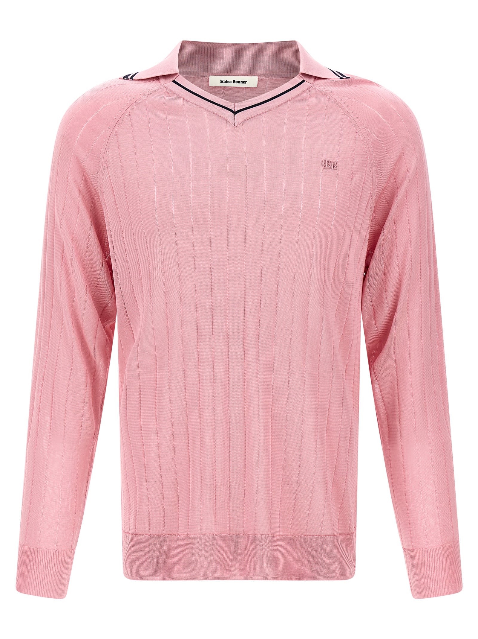 Wales Bonner Roots Polo Shirt Sweater In Multicolor