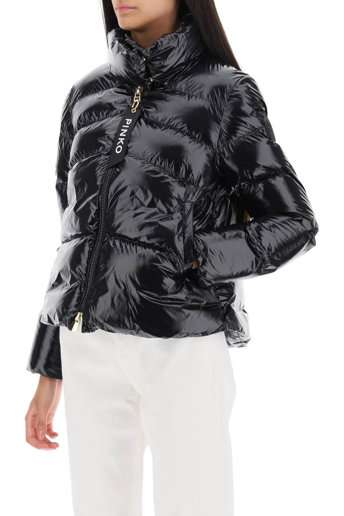 Shop Pinko Mirko Short Puffer  In Black