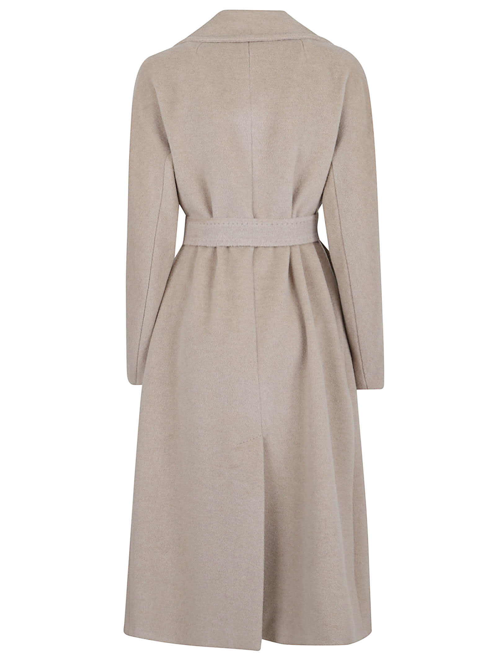 Weekend Max Mara Tempera Belt-fastening Coat In Gray
