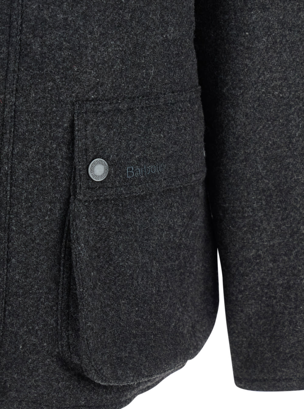 Barbour Bedale Wool Buttoned Coat In Gray