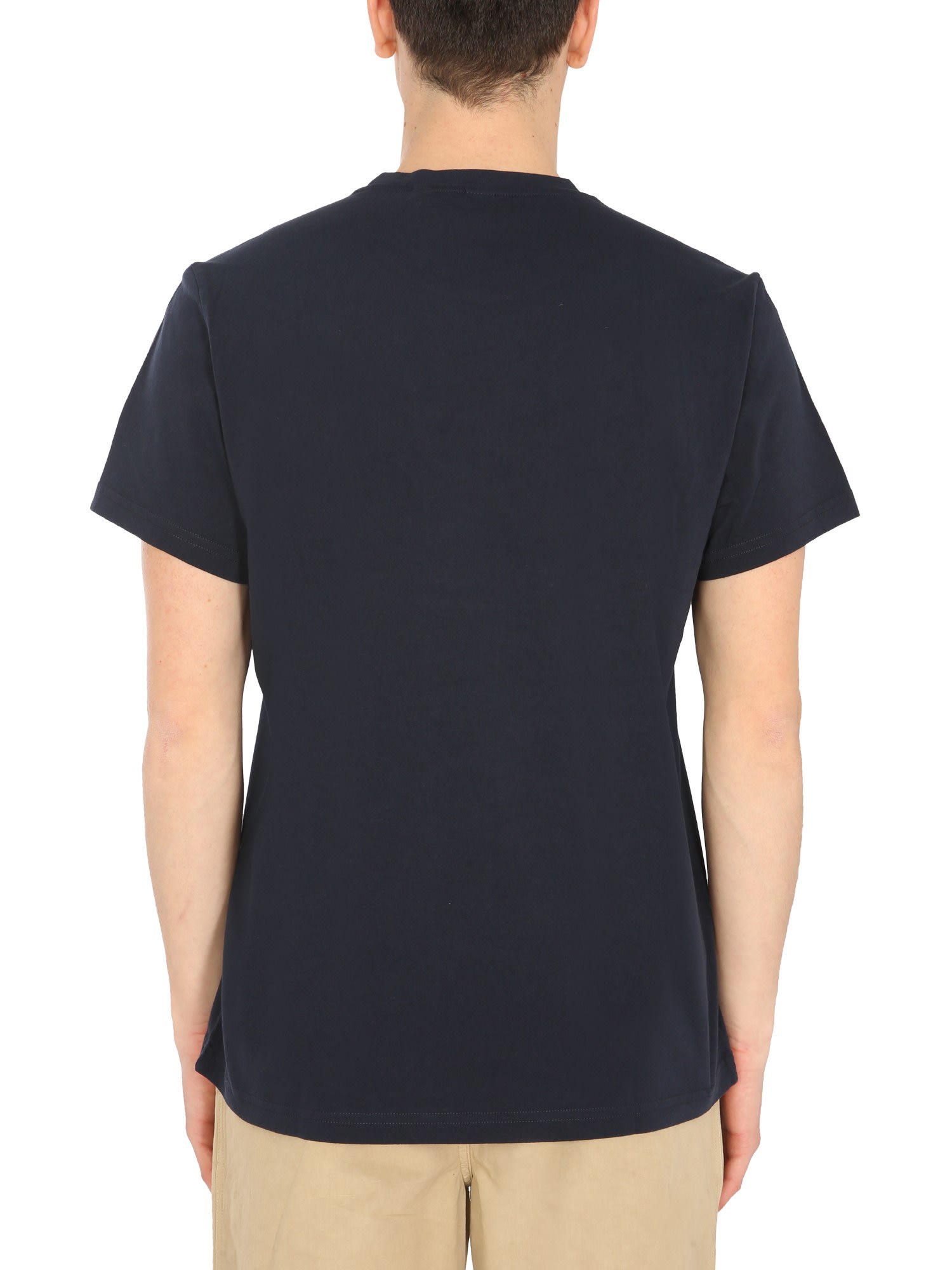Aspesi Silenzio Crew Neck Pure Cotton T-shirt In Navy