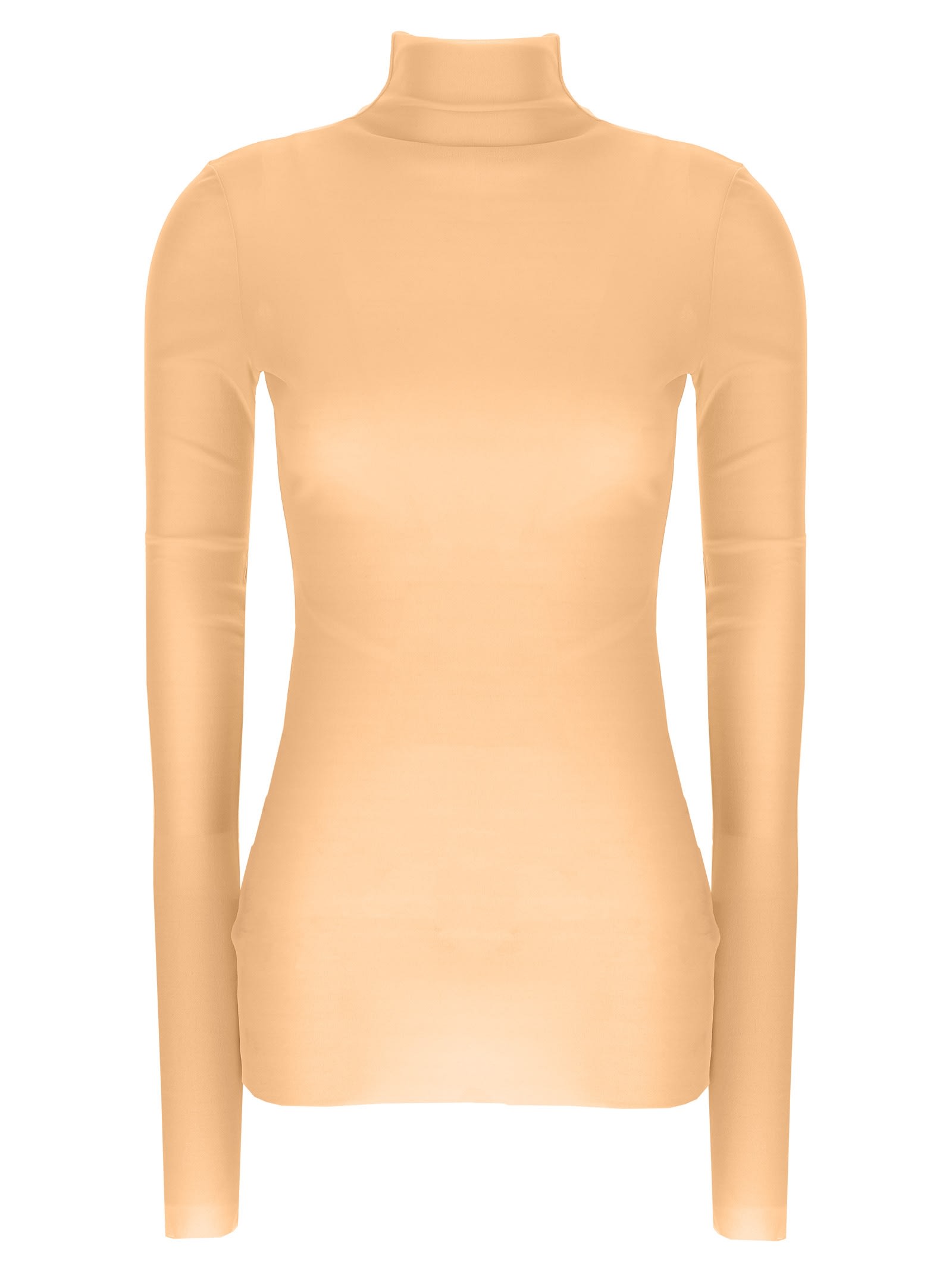 Jil Sander Slim Fit Silk Turtleneck Top In Pink