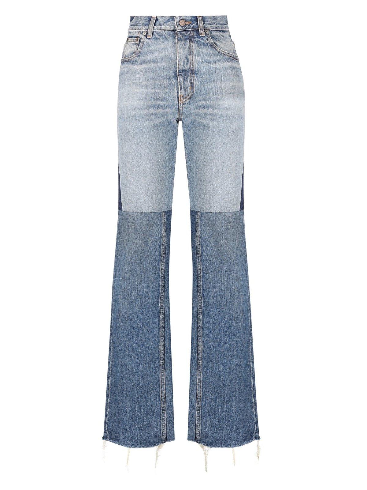 Shop Chloé Patchwork Frayed Edge Jeans