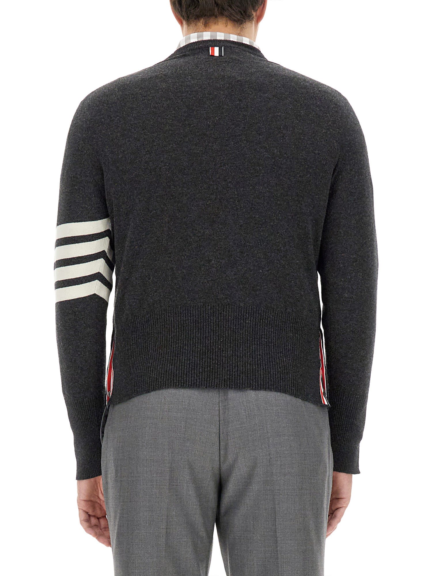 Shop Thom Browne Cashmere Sweater In Dark Grey