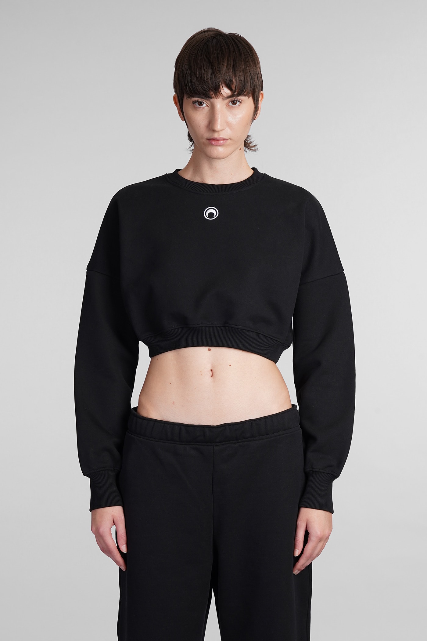 Sweatshirt In Black Cotton