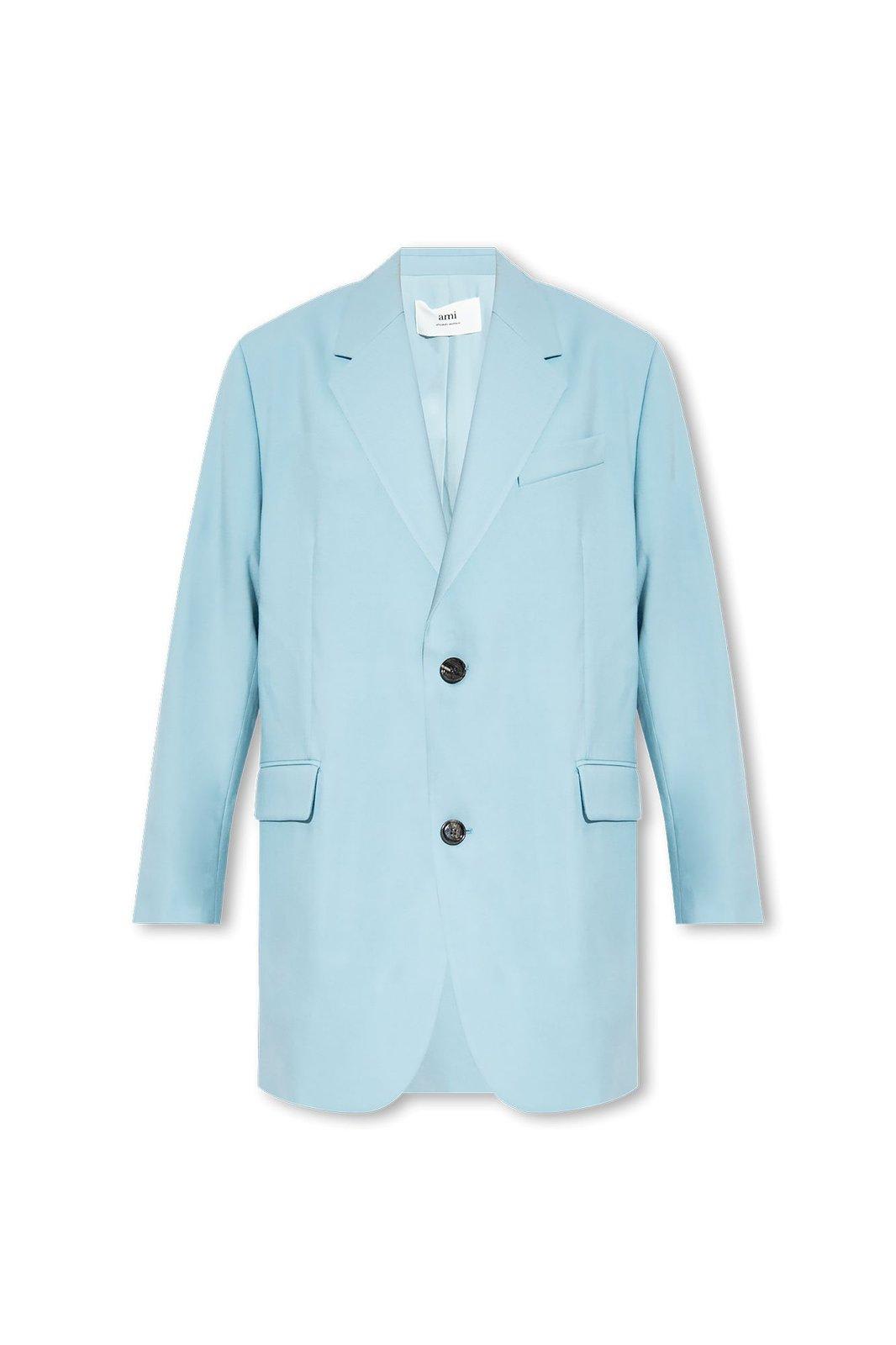 Shop Ami Alexandre Mattiussi Paris Single Breasted Tailored Jacket In Blue