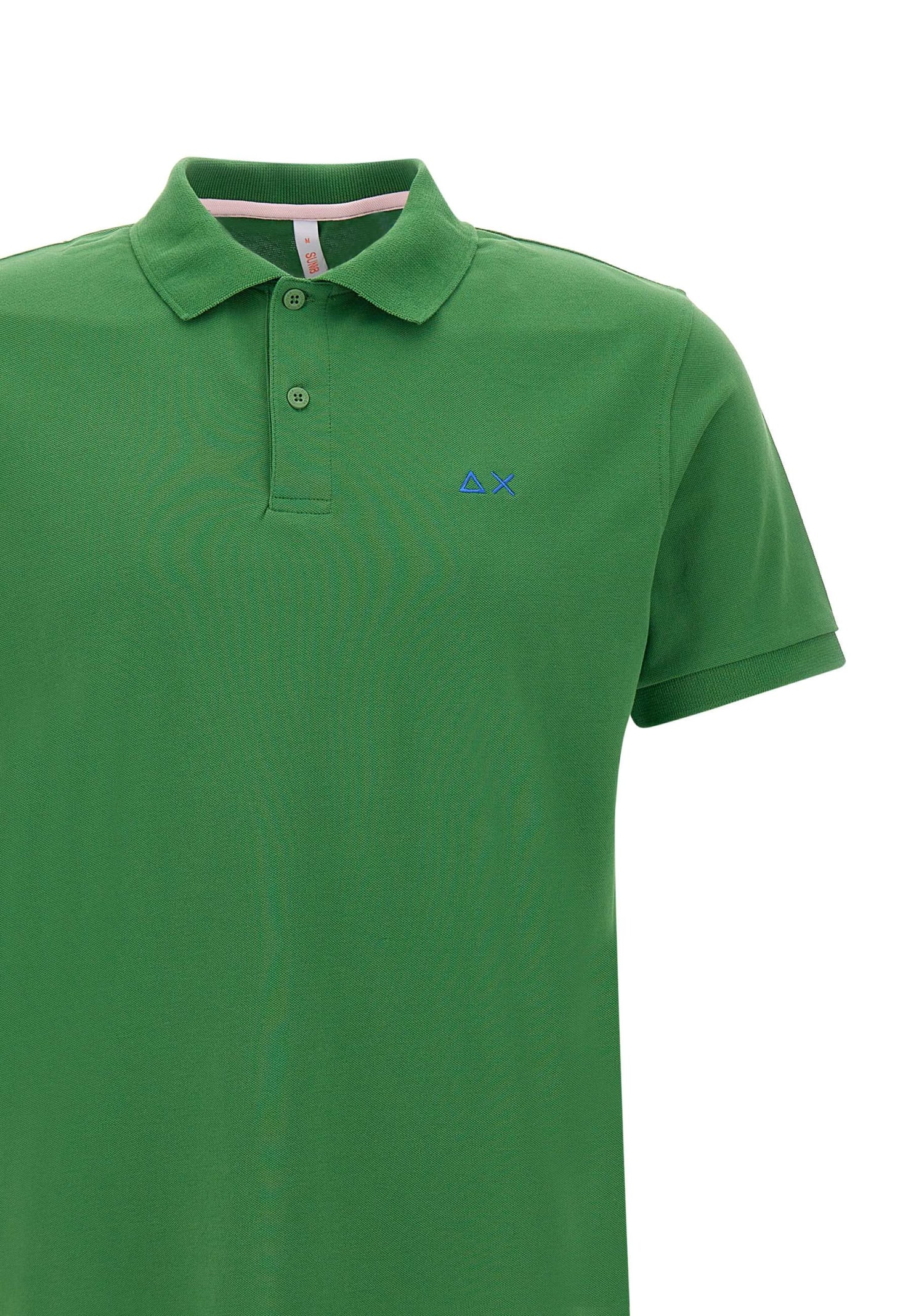 Shop Sun 68 Solid Piquet Cotton Polo Shirt In Green