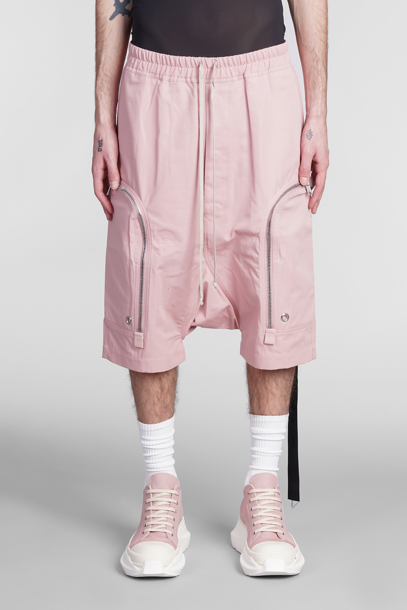 Drkshdw Bauhaus Pods Shorts In Rose-pink Cotton