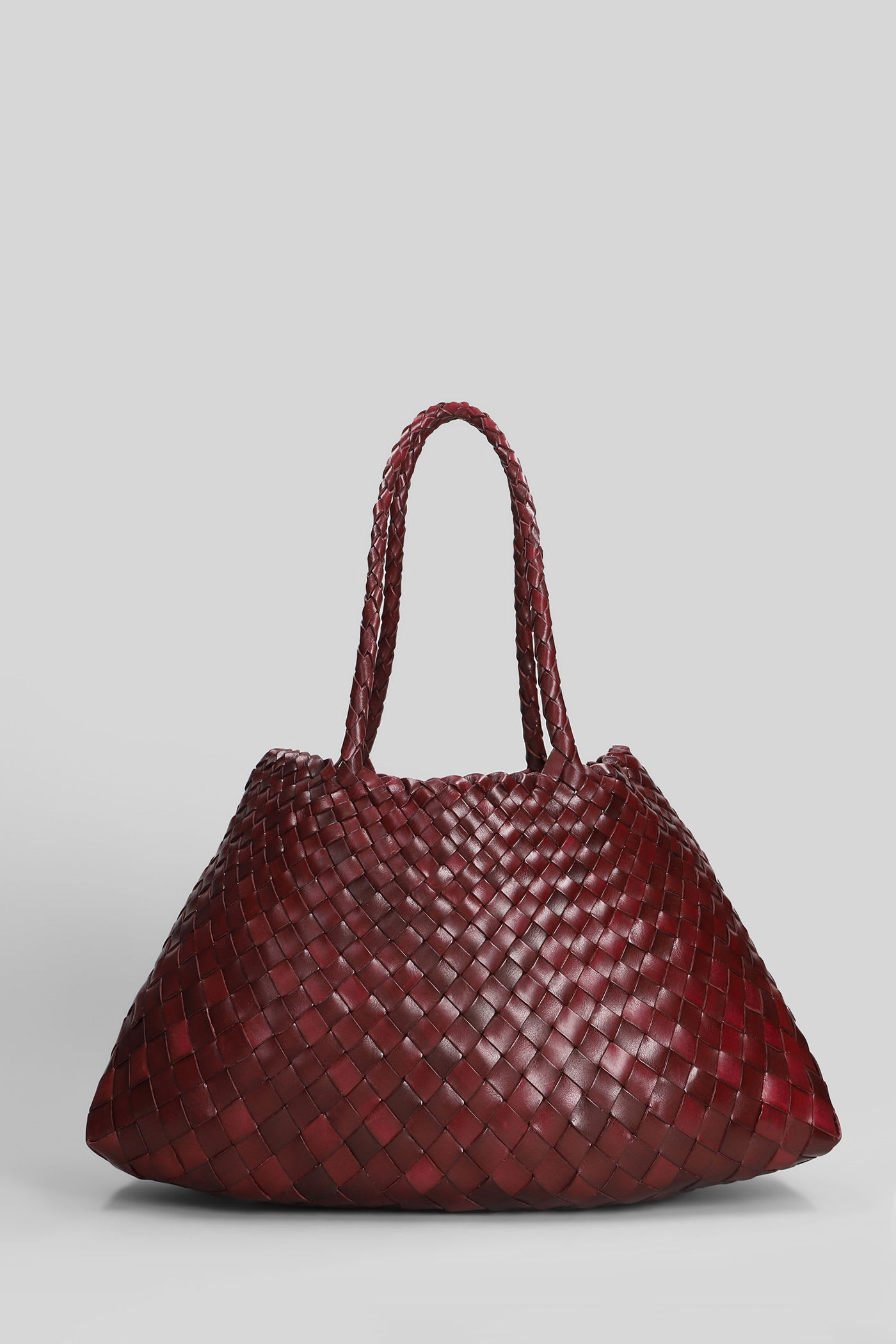 Dragon Diffusion Santa Croce Big Tote In Bordeaux Leather In Burgundy
