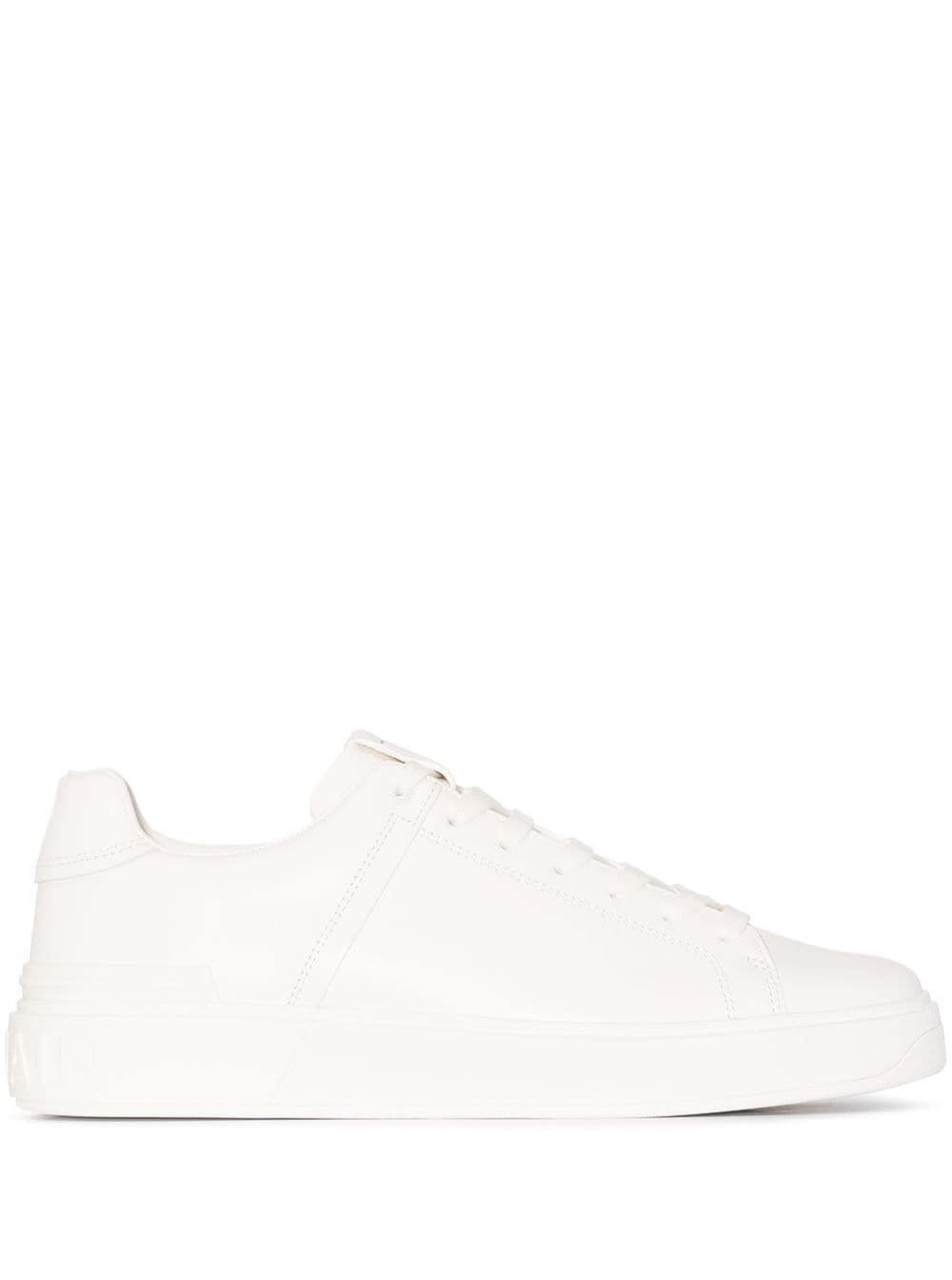 Balmain White Leather Sneakers With Logo