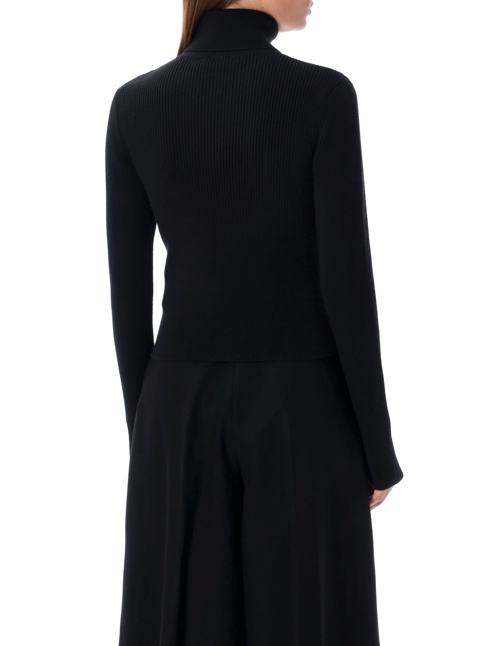 PATOU HIGH NECK KNIT PATCH LOGO 