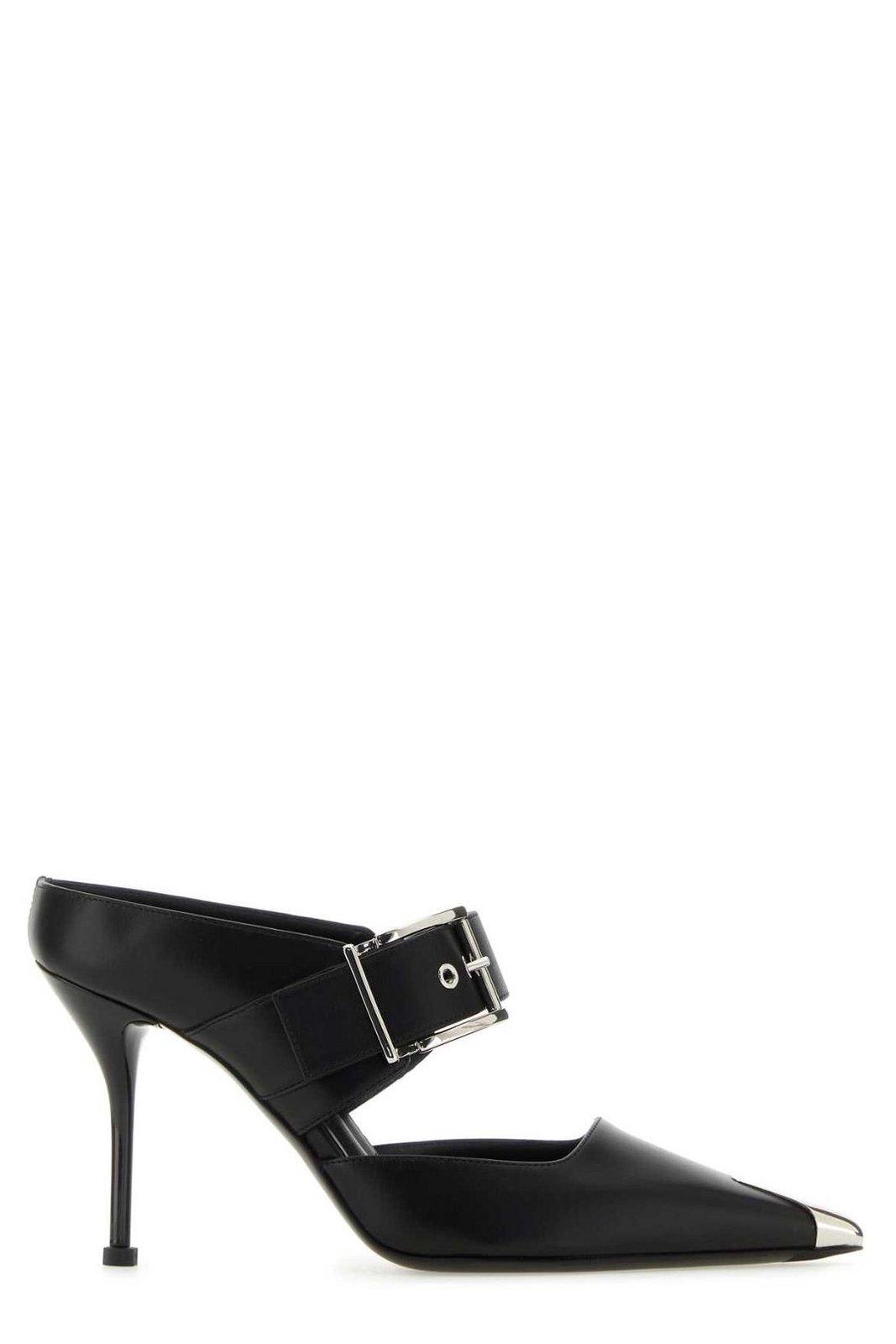 ALEXANDER MCQUEEN BUCKLE STRAPPED POINTED-TOE PUMPS