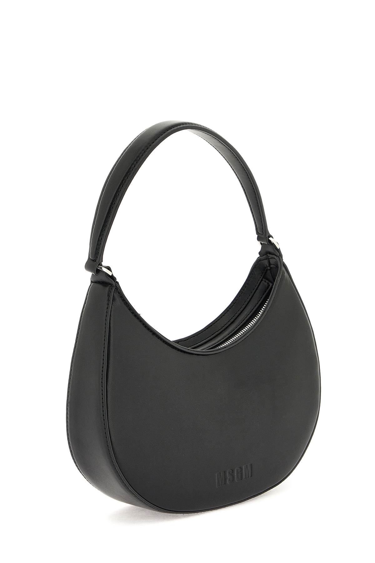 Msgm Faux Leather Hobo Shoulder Bag In Black (black)
