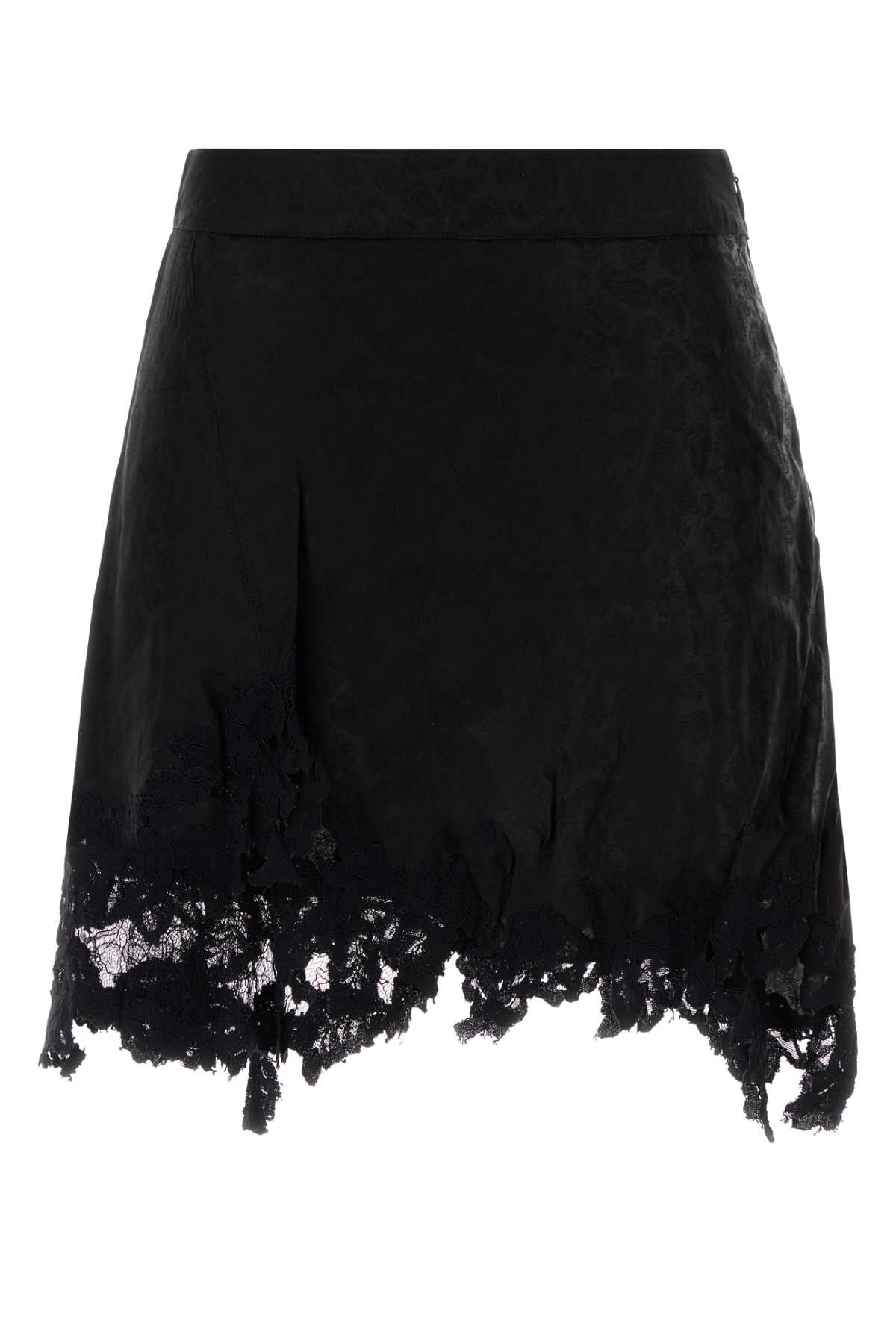 Isabel Marant Asymmetric Hem High Waist Mini Skirt In Black