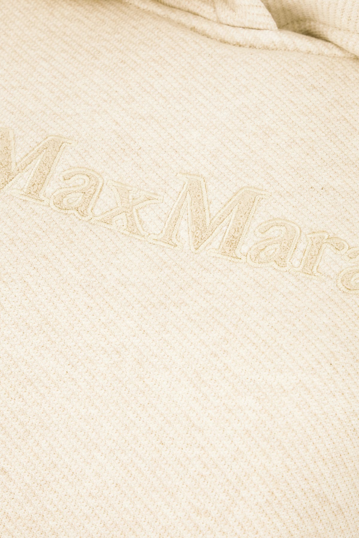 Max Mara Sand Cotton Blend Sweatshirt In Bianco