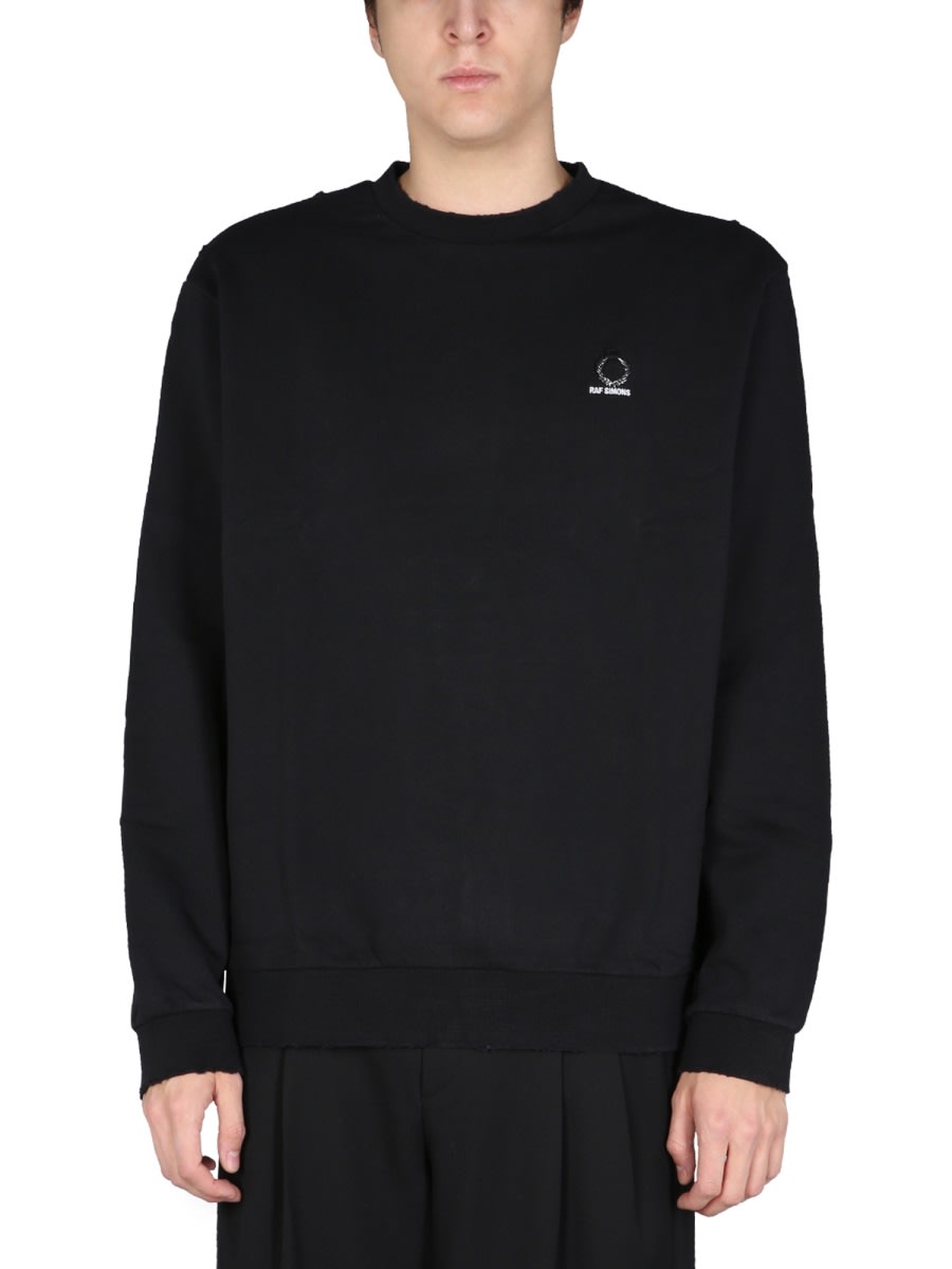 Shop Fred Perry Crewneck Sweatshirt In Black