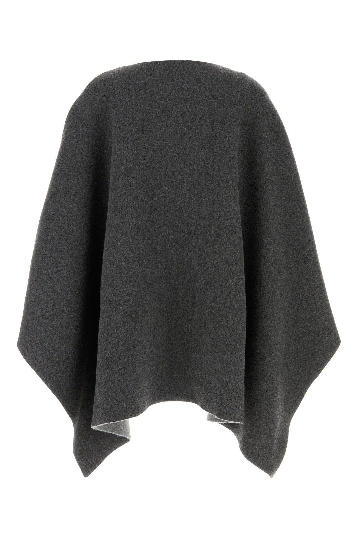 Shop Jil Sander Grey Wool Blend Cape