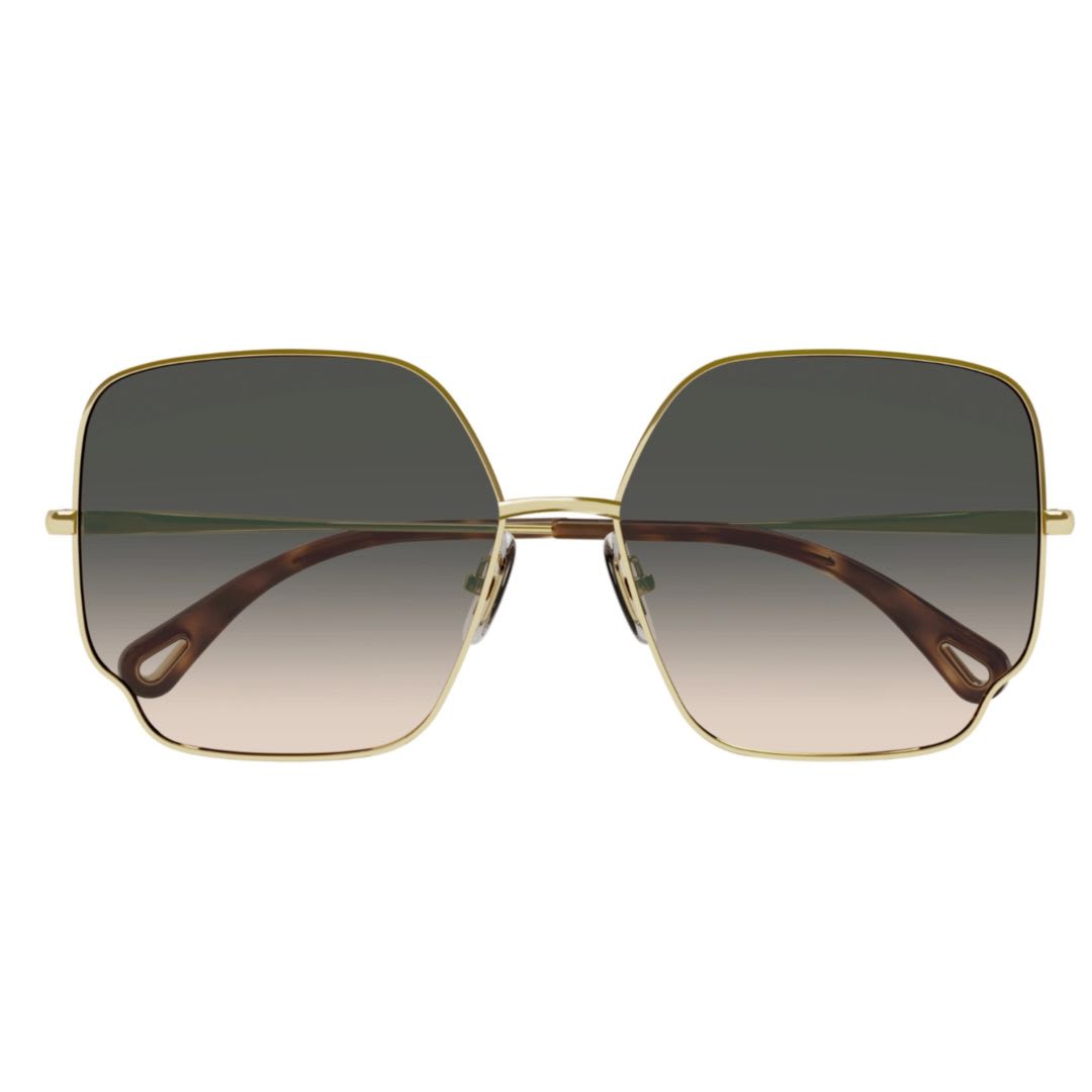 Chloé Ch0092s001 Gold Gold Brown In Gray