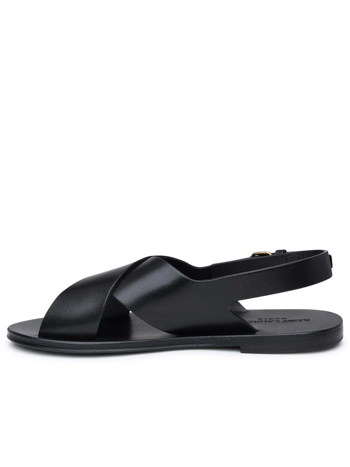 Shop Saint Laurent Black Leather Sandals