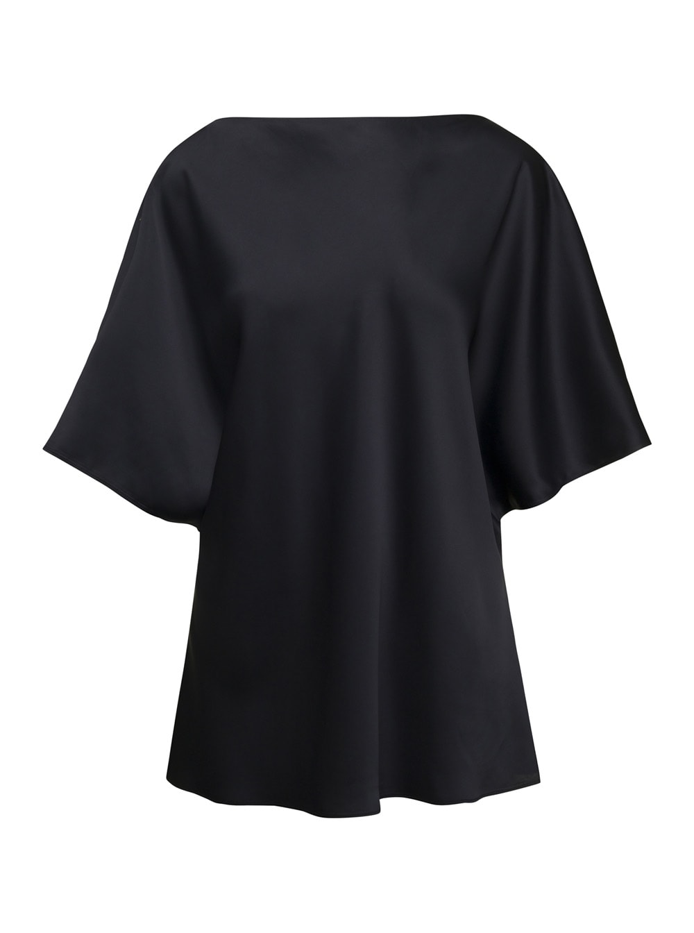 Shop Rohe Black Shirt With Boat Neckline In Viscose Woman