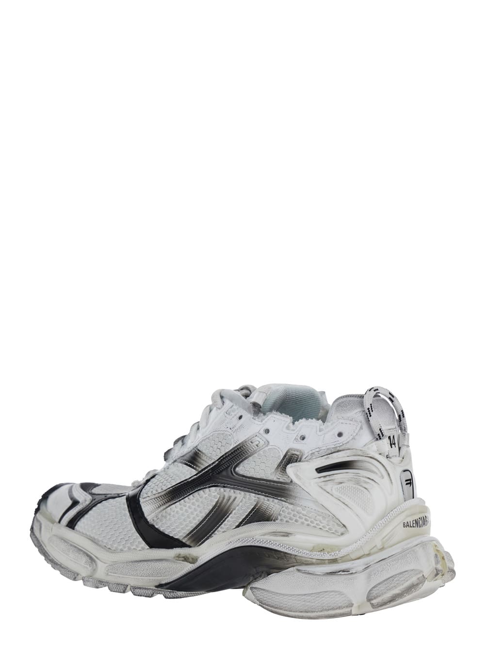 BALENCIAGA RUNNER WHITE LOW TOP SNEAKERS WITH LOGO EMBROIDERY IN MESH AND NYLON MAN 