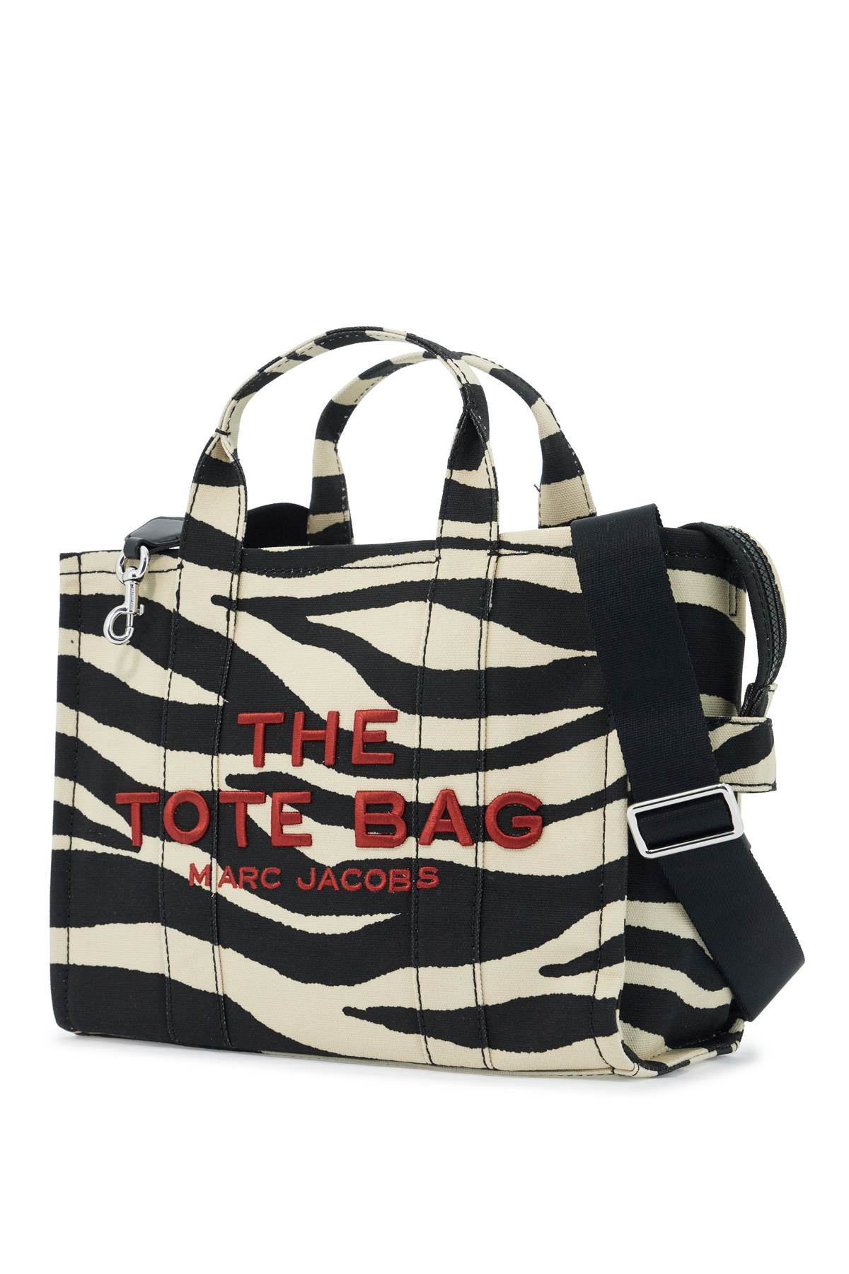 Marc Jacobs The Medium Zebra Canvas Tote Bag In Black/white