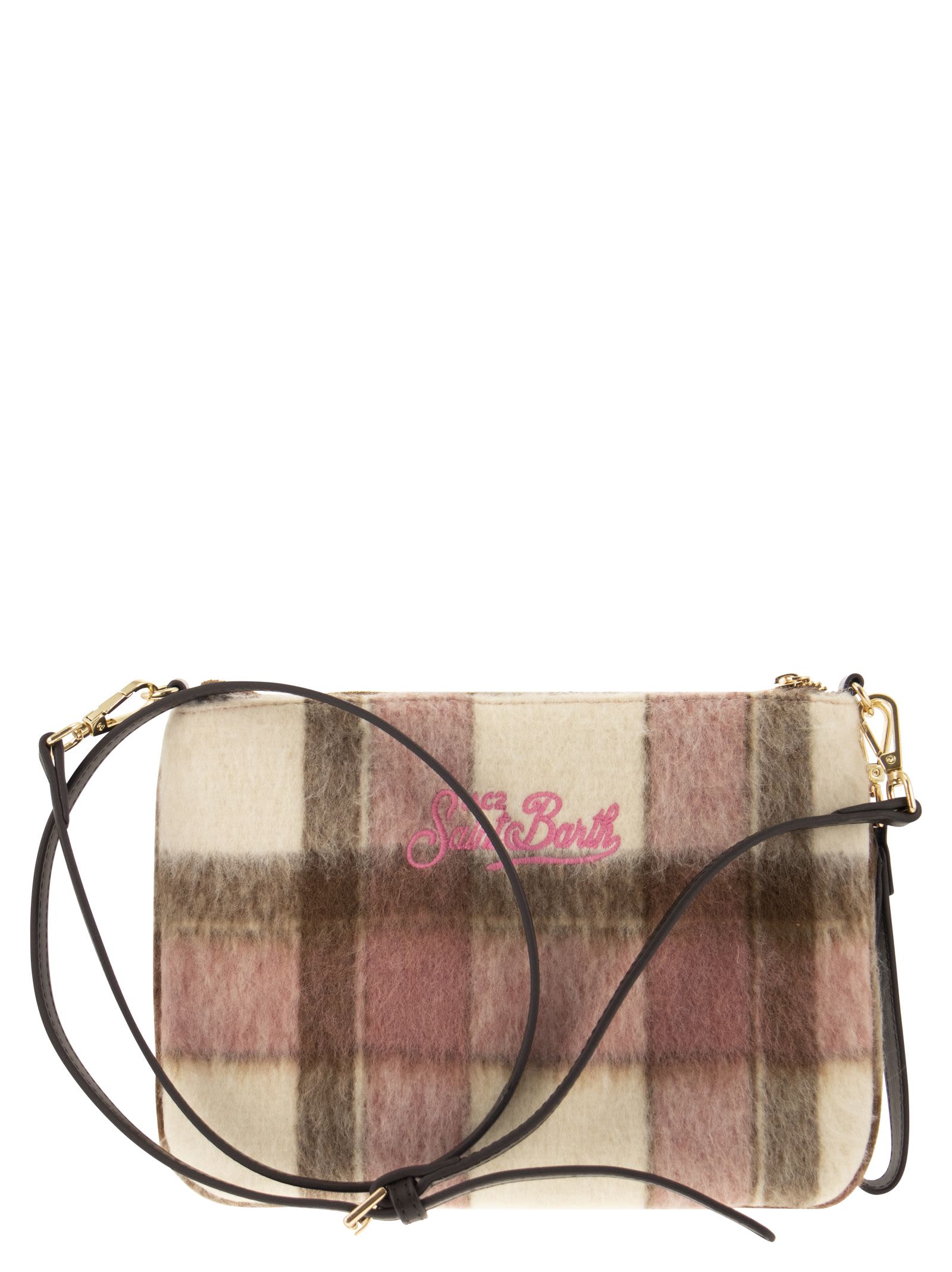 Shop Mc2 Saint Barth Pochette Bag With Shoulder Strap In Pink