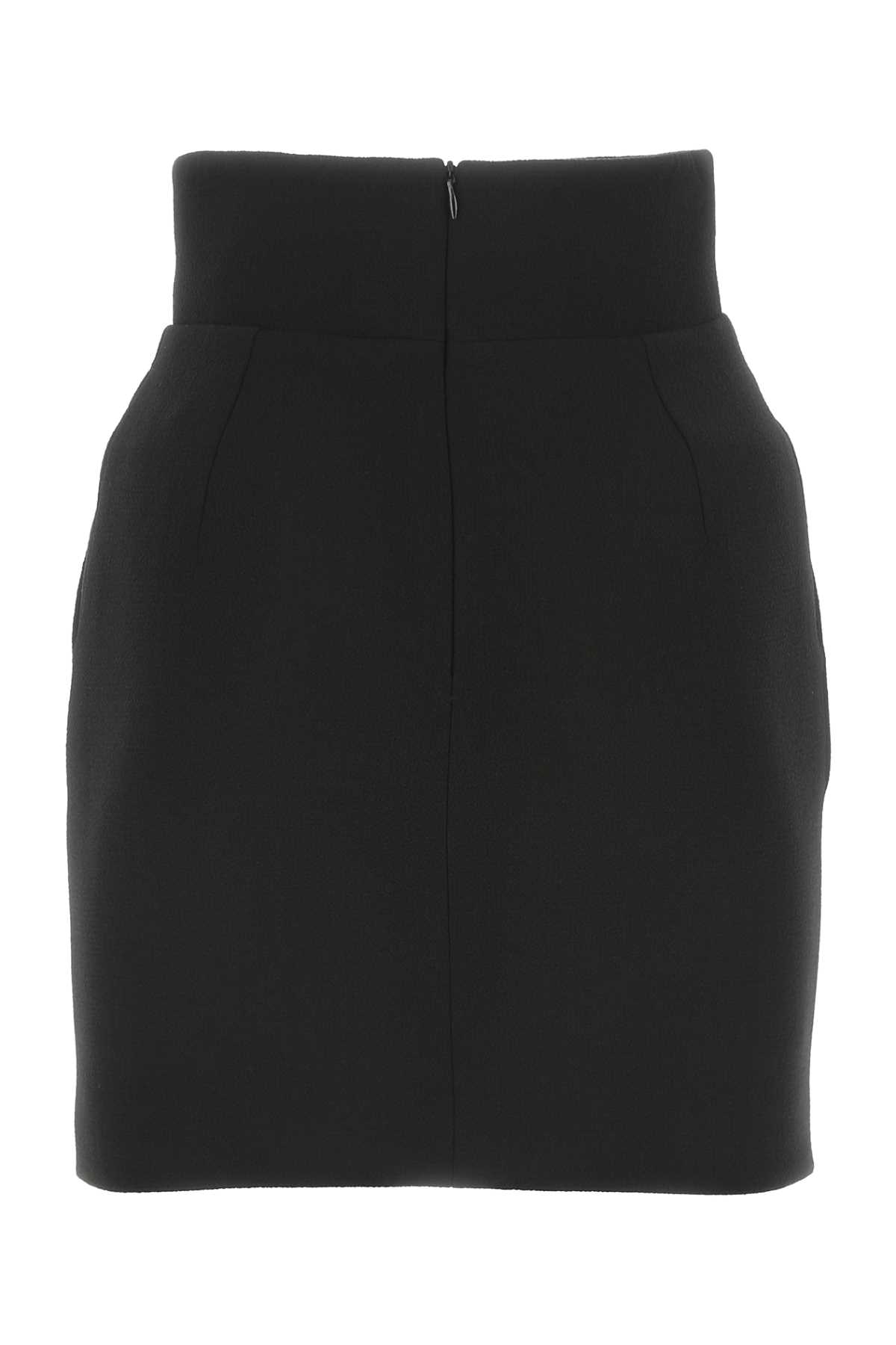 Shop Alexandre Vauthier Black Wool Mini Skirt