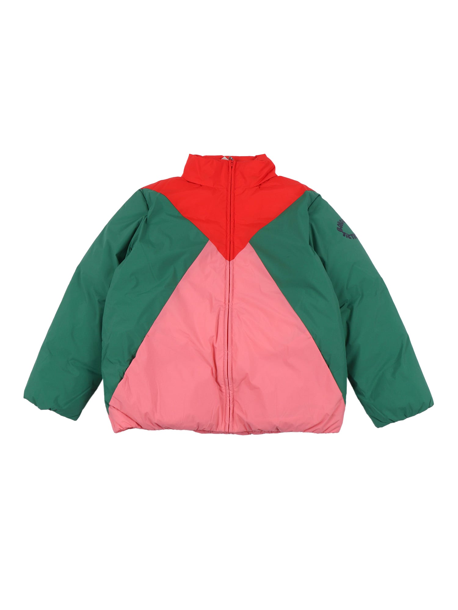 Bobo Choses Tic Tac Toe Colour-block Puffer Jacket In Green