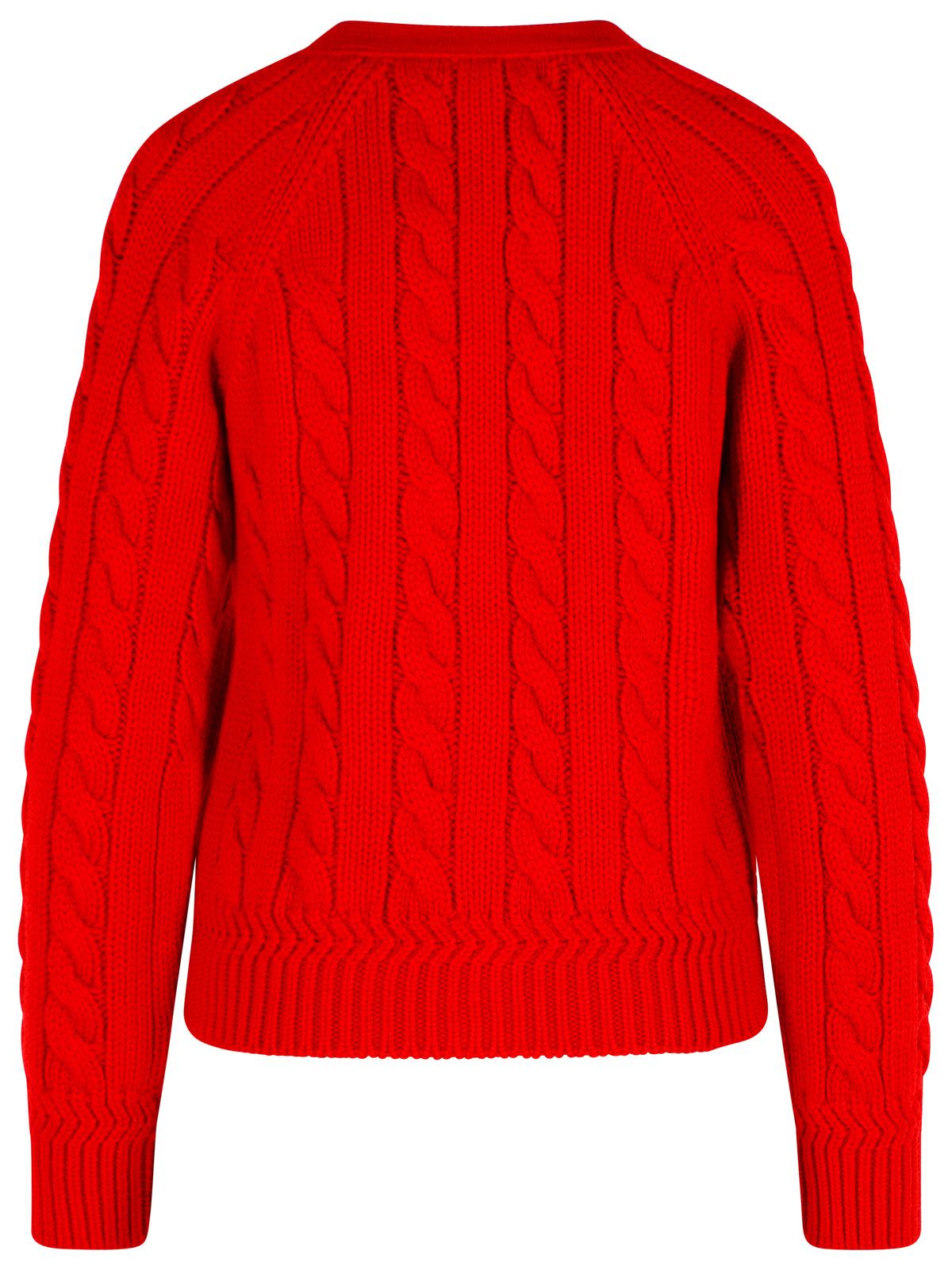 Bally Extrafine Merino Wool Cardigan In Red