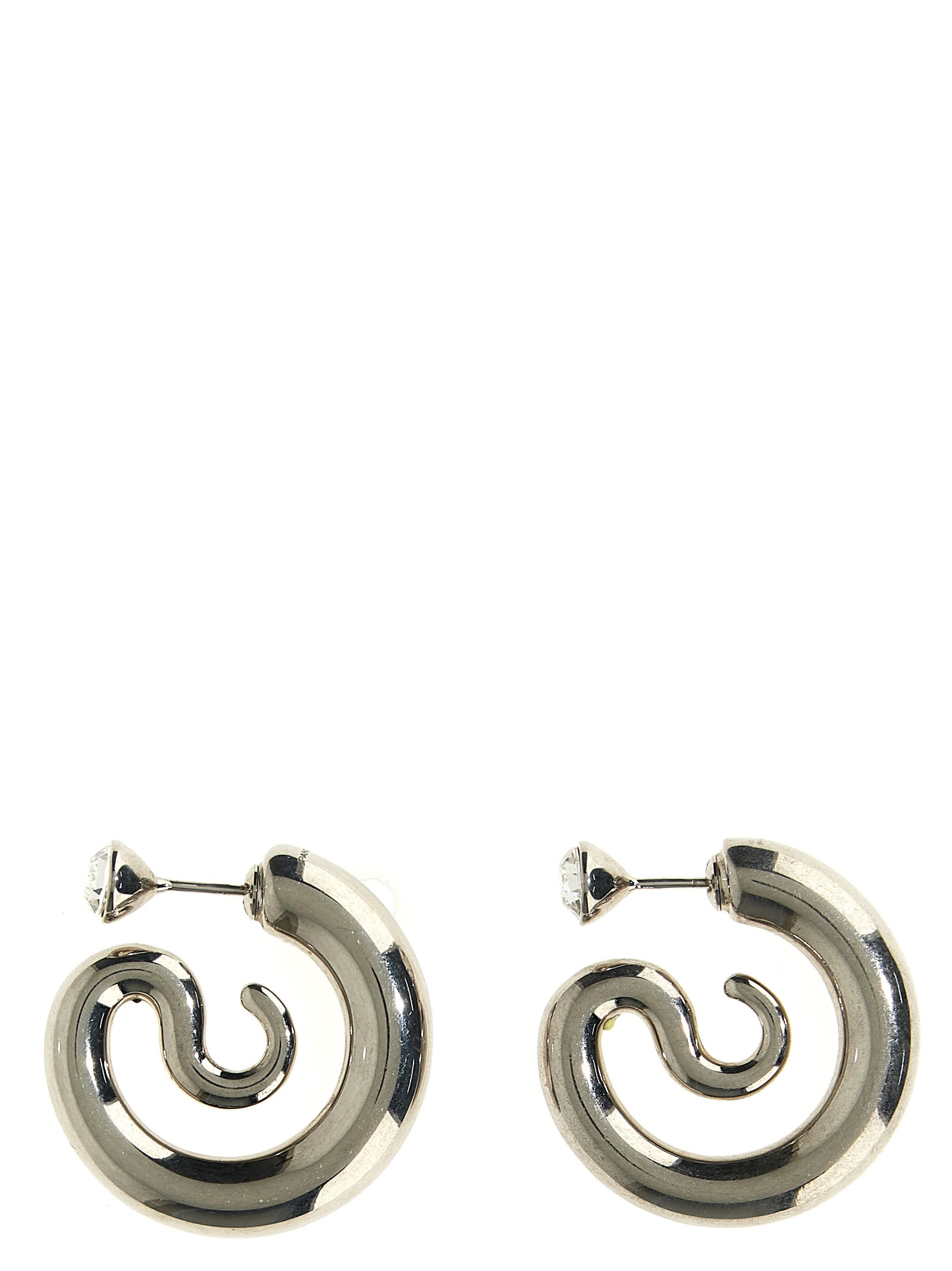 Shop Panconesi Diamond Serpent Earrings In Silver