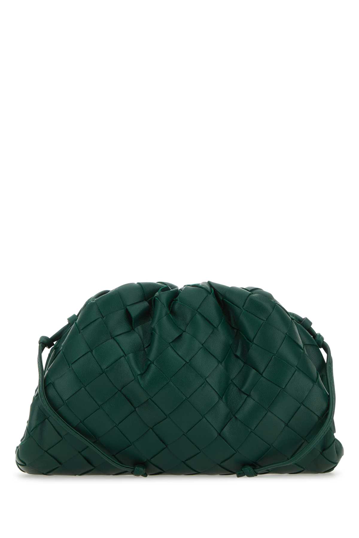 Bottle Green Nappa Leather Mini Pouch Crossbody Bag
