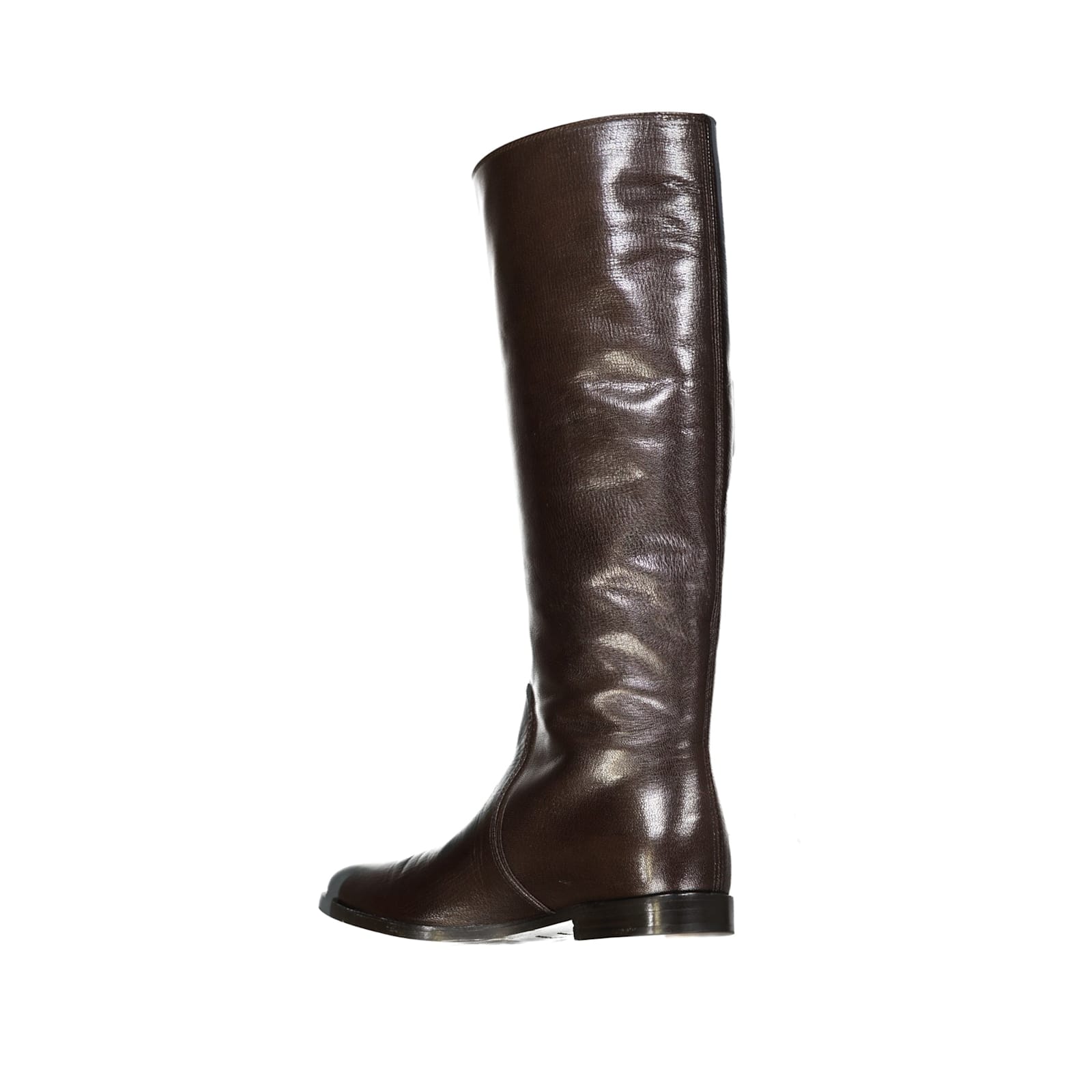 Sergio Rossi Brown Calfskin Over The Knee In Brown