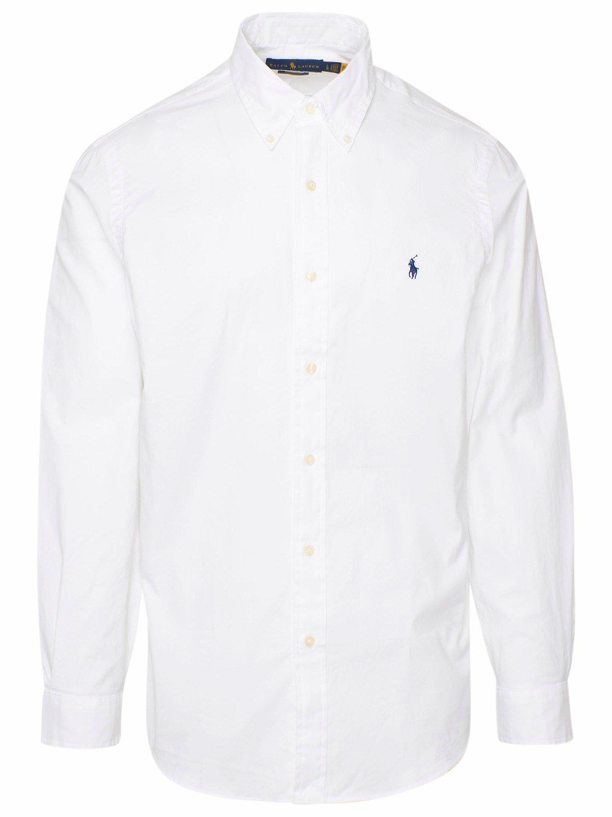 Ralph Lauren Logo Embroidered Shirt In White
