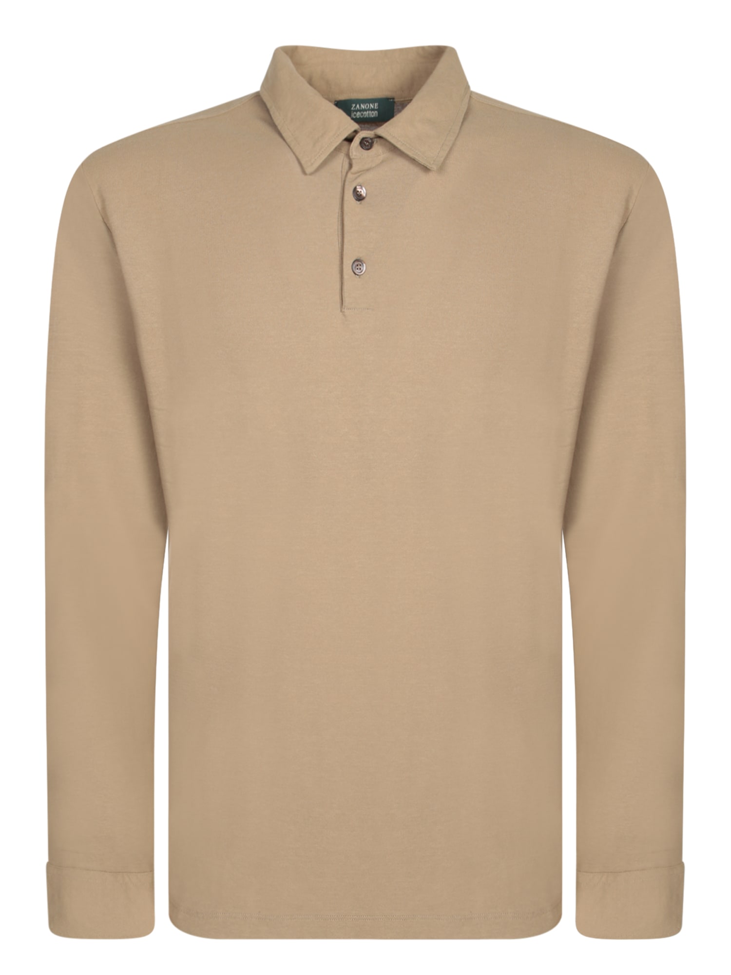 Burnt Crepe Long Sleeve Polo Shirt