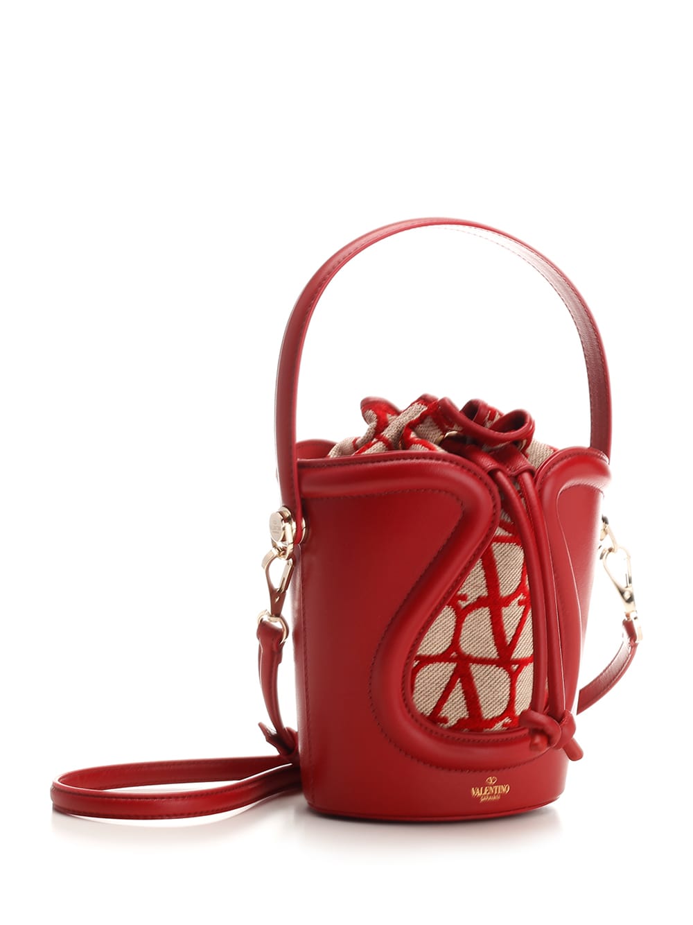 Le Cinquieme Toile Iconographe Bucket Bag for Woman in Beige/red