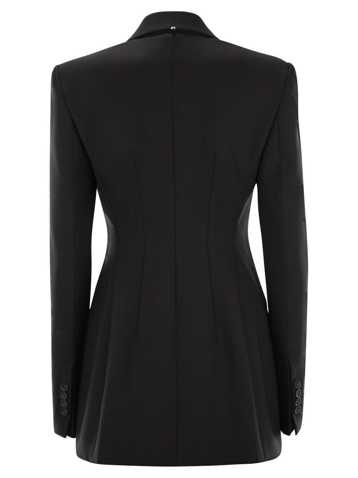 Shop Sportmax Black Wool Belly Blazer In Nero